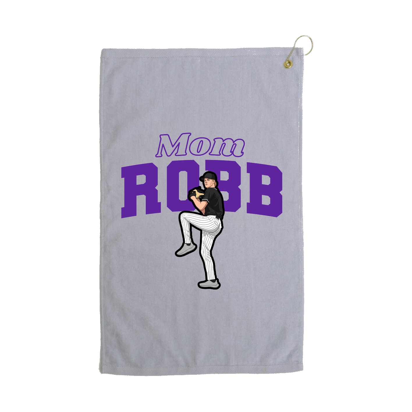 Golf Towel — Mothers Day Block in Grey