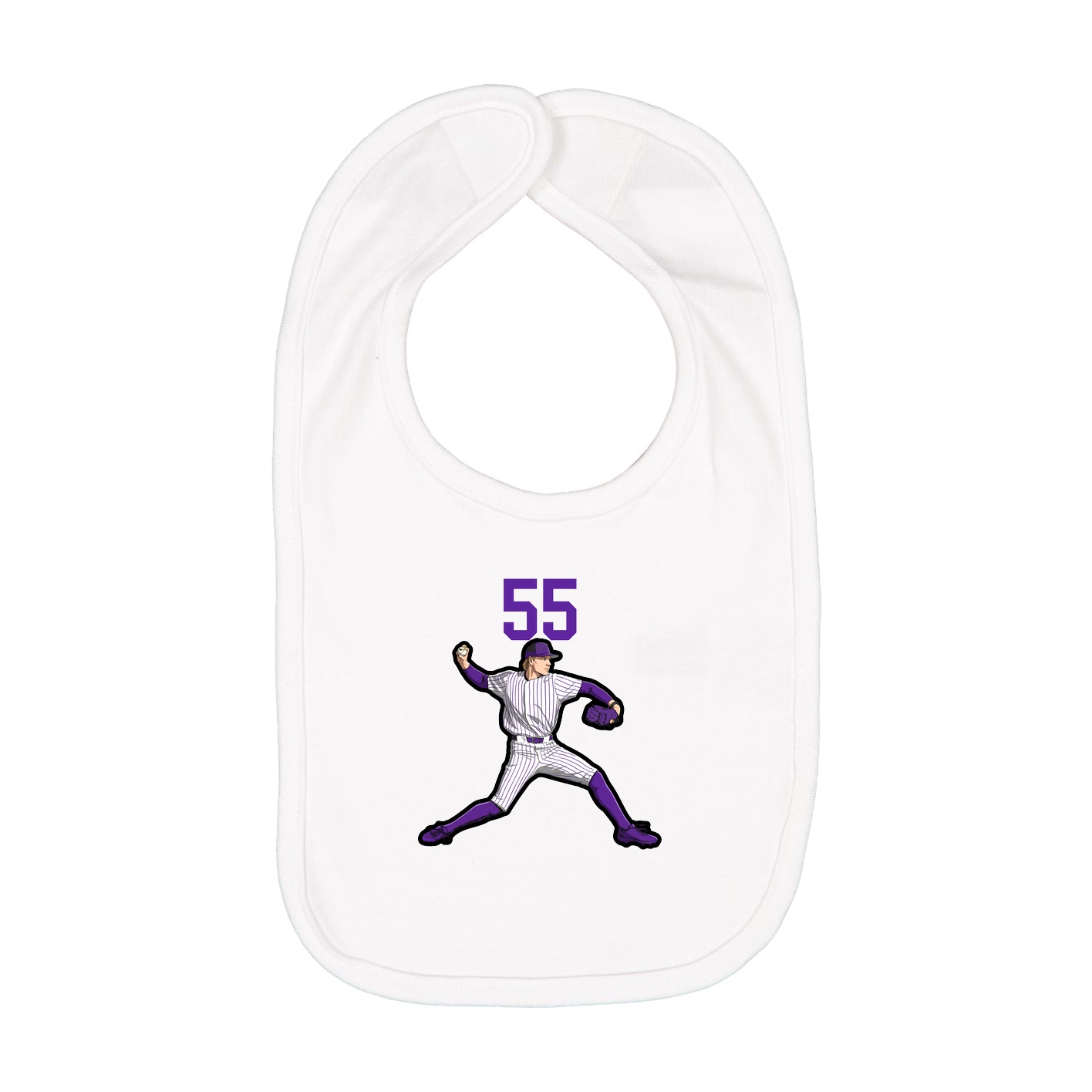 Infant Bib — Number Top in White
