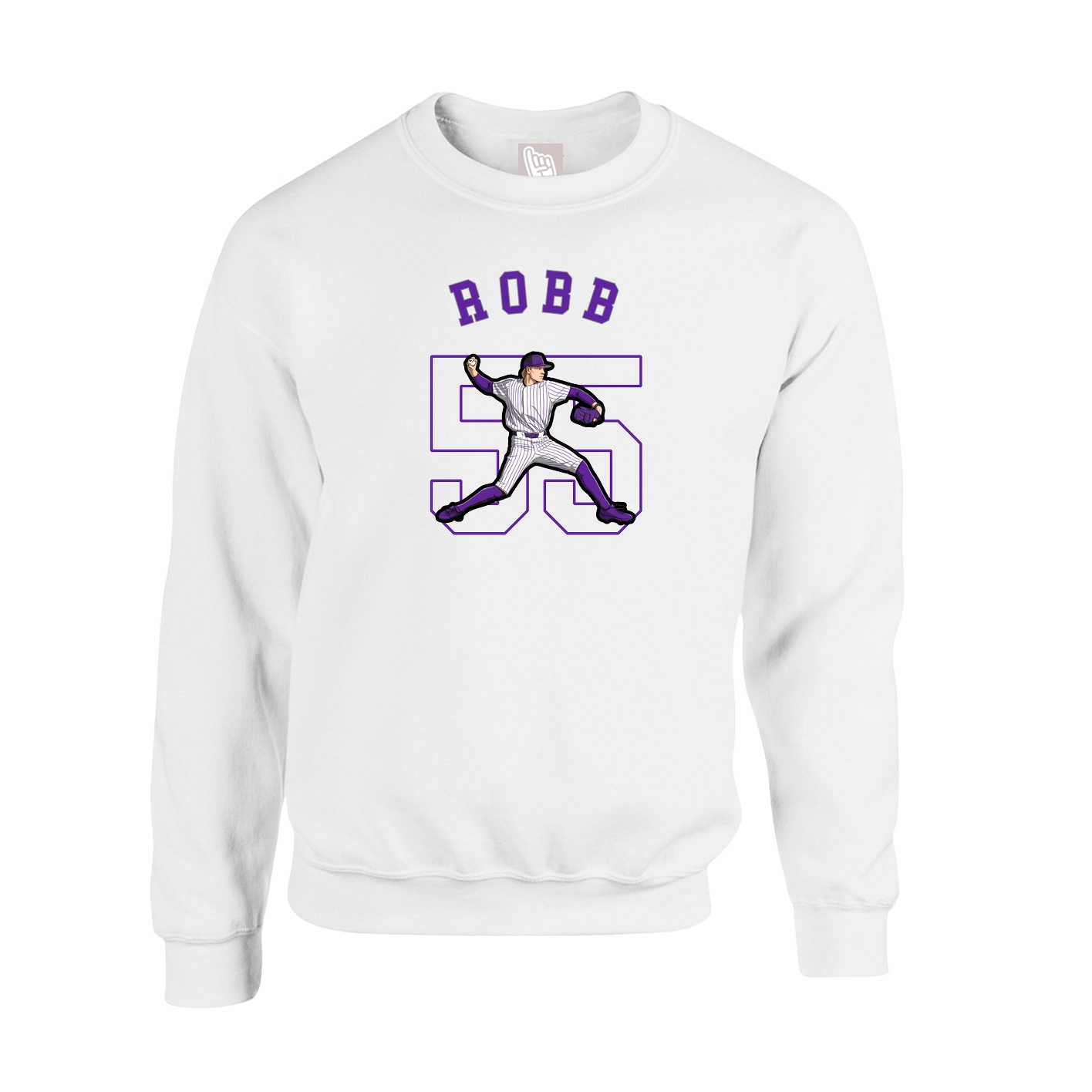 Fleece Crew — Shirsey Arch in White