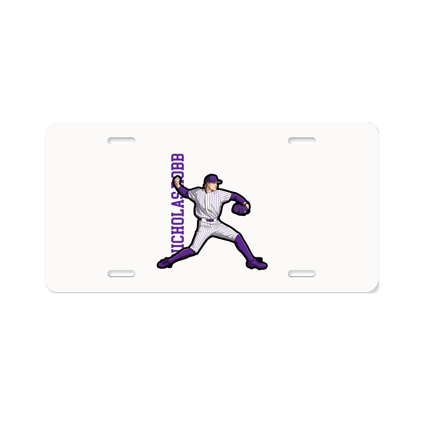 License Plate — Name Vertical in Classic