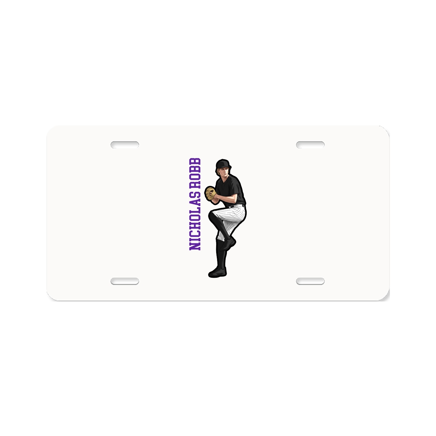 License Plate — Name Vertical in Classic