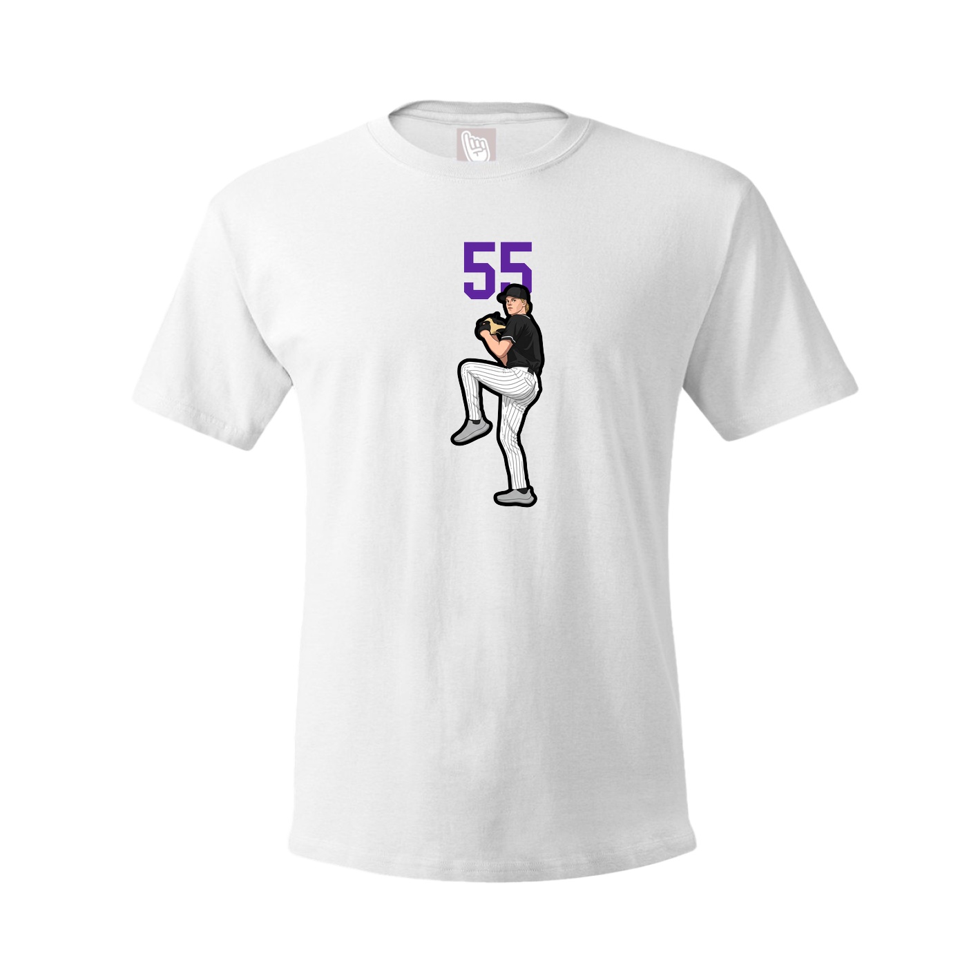 Youth Tee — Number Top in White