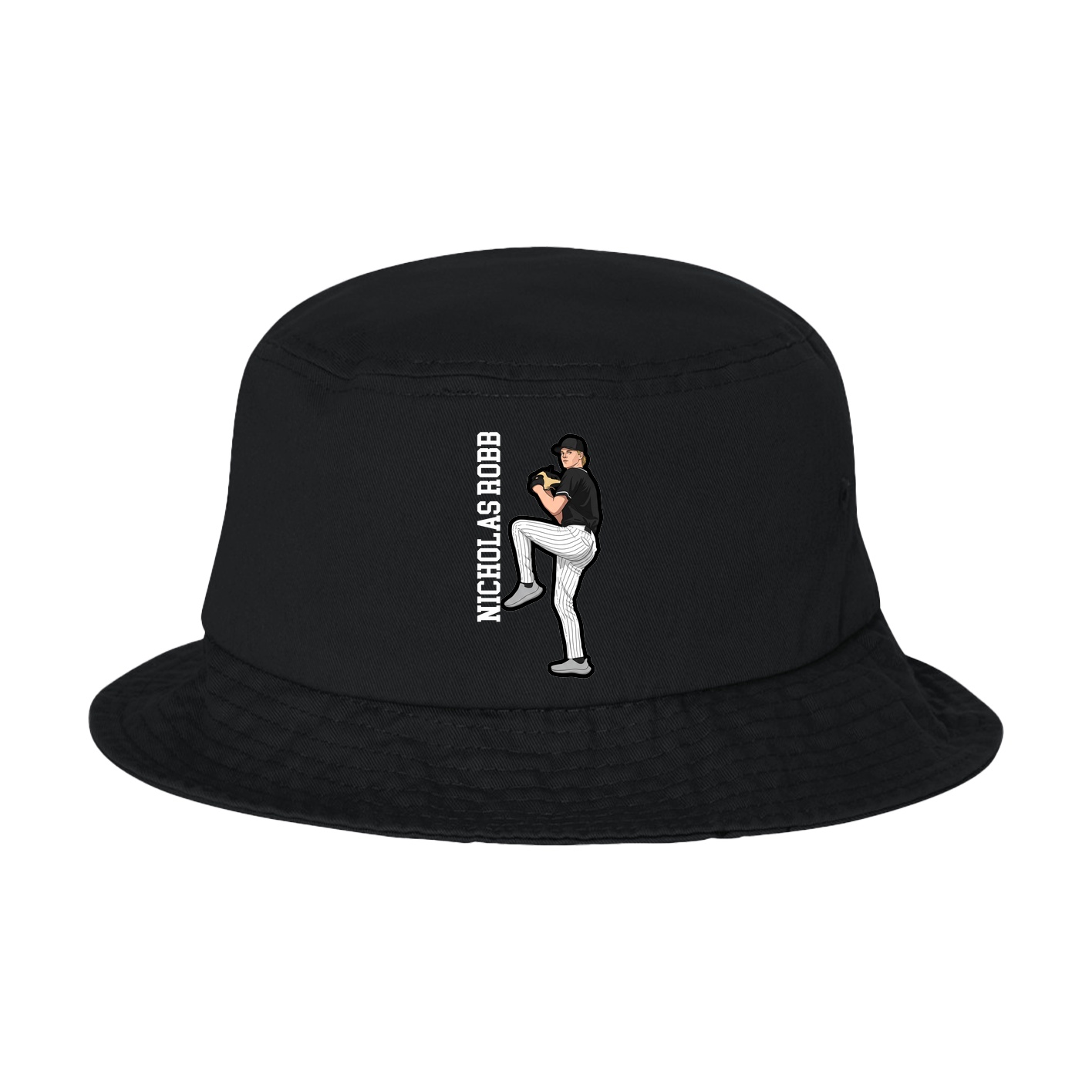 Bucket Cap — Name Vertical in Black