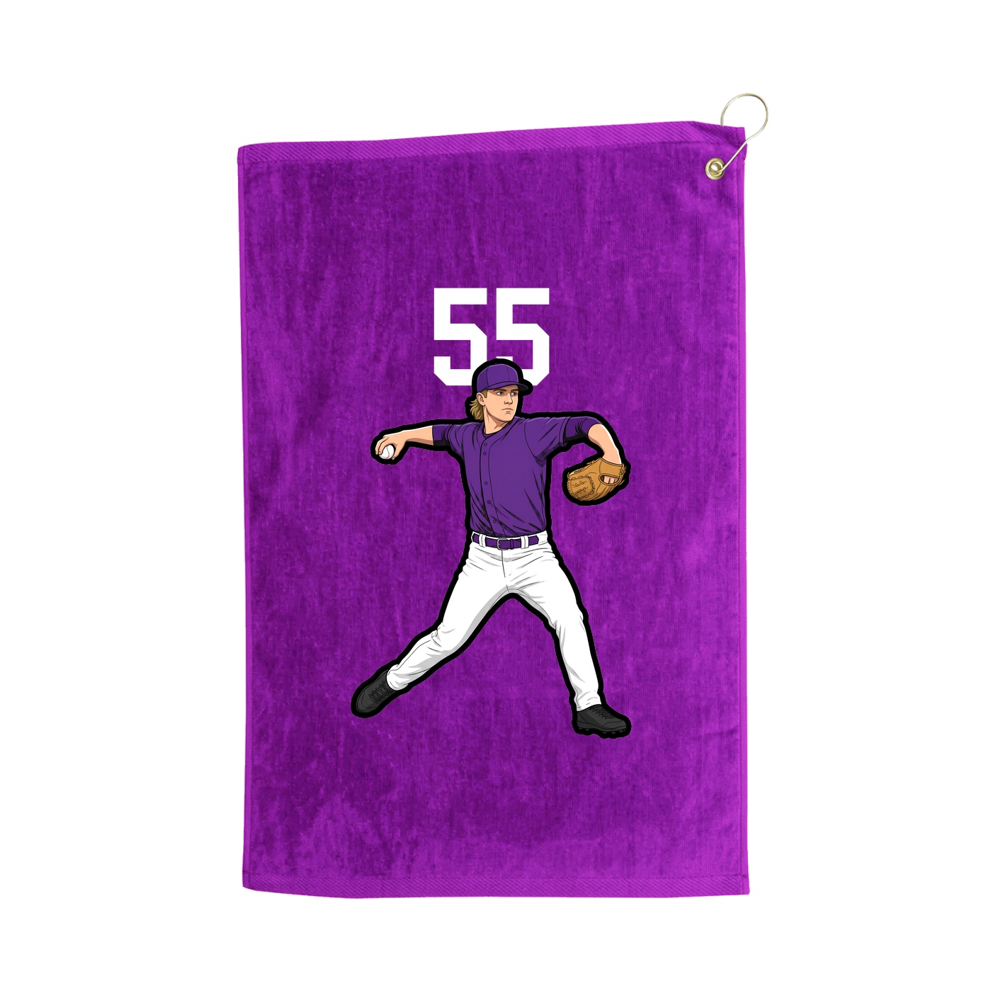 Golf Towel — Number Top in Purple