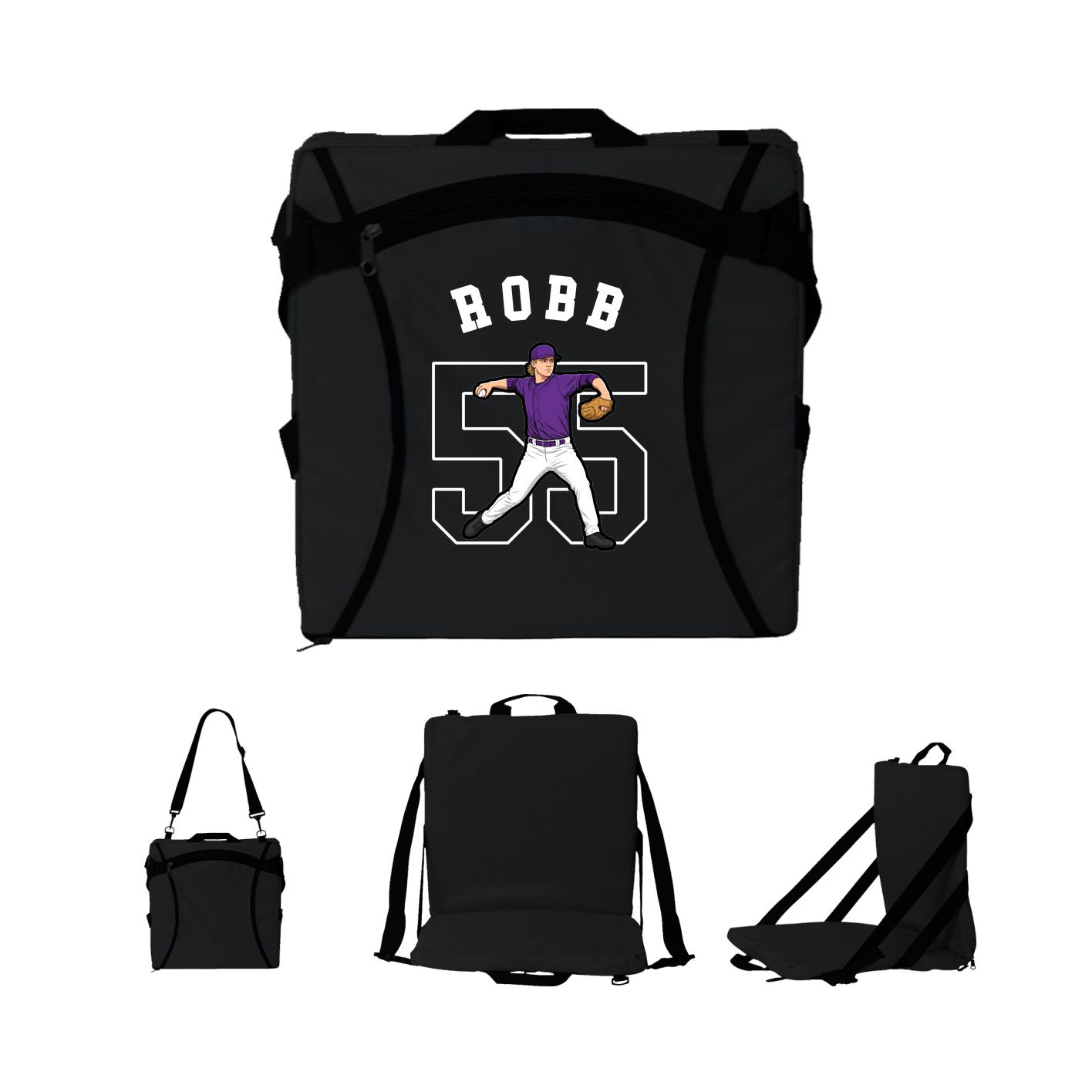 Folding Stadium Seat — Shirsey Arch in Black
