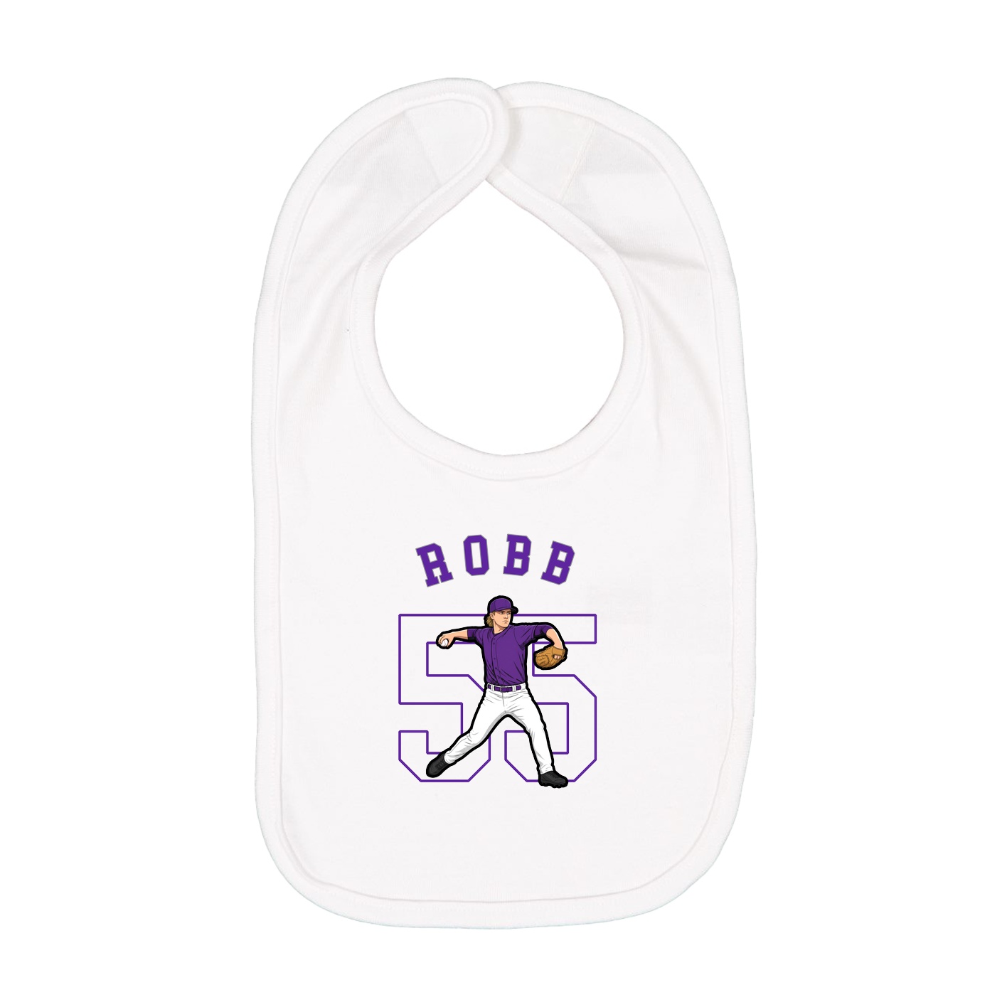 Infant Bib — Shirsey Arch in White