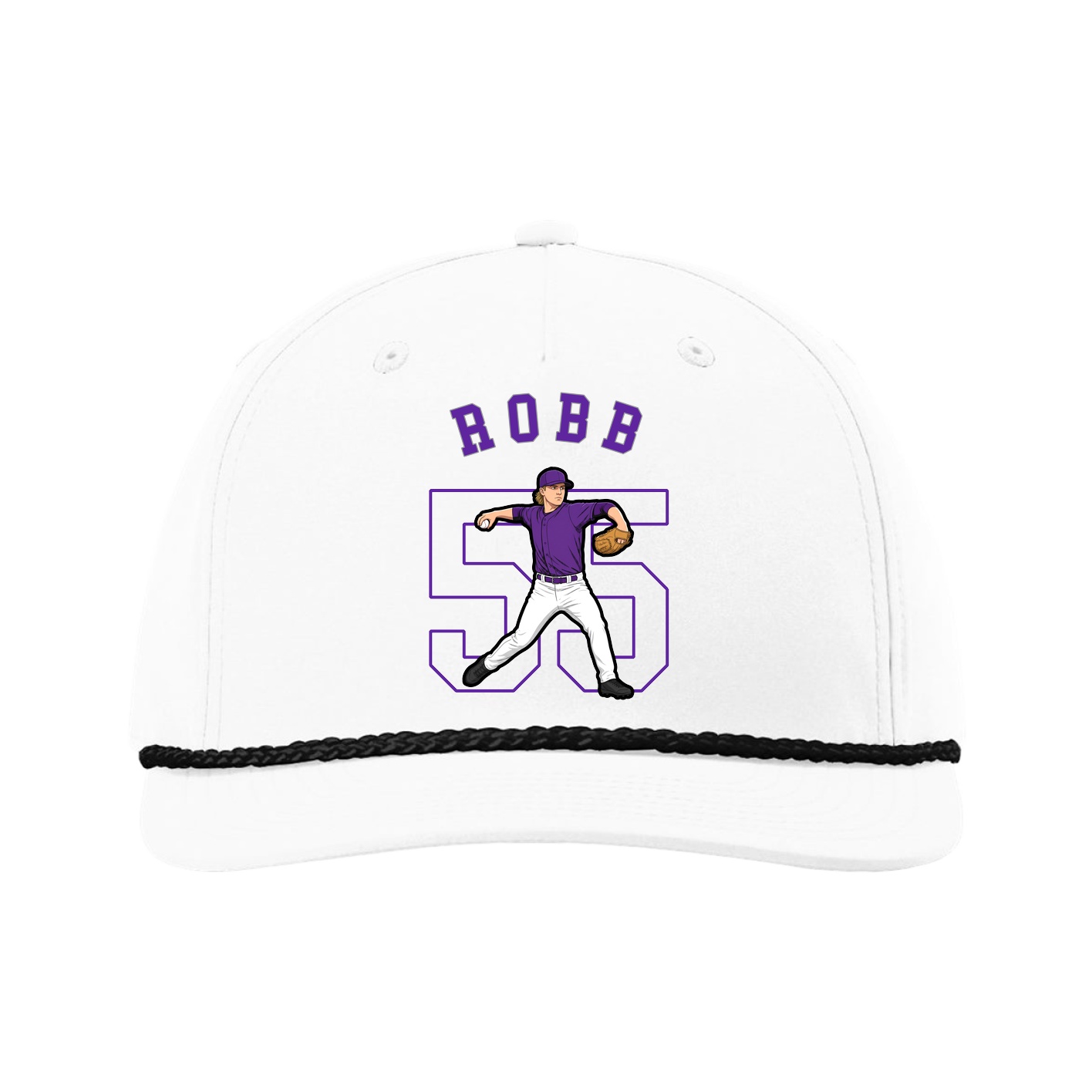 Five-Panel Classic Rope Cap — Shirsey Arch in White