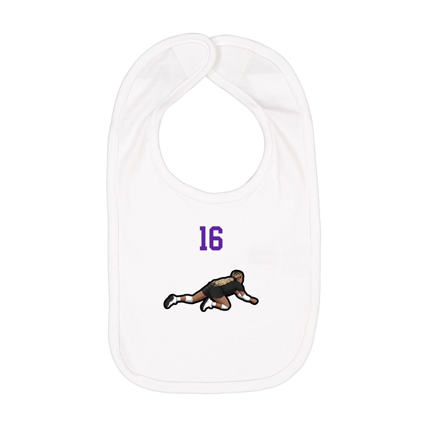 Infant Bib — Number Top in White