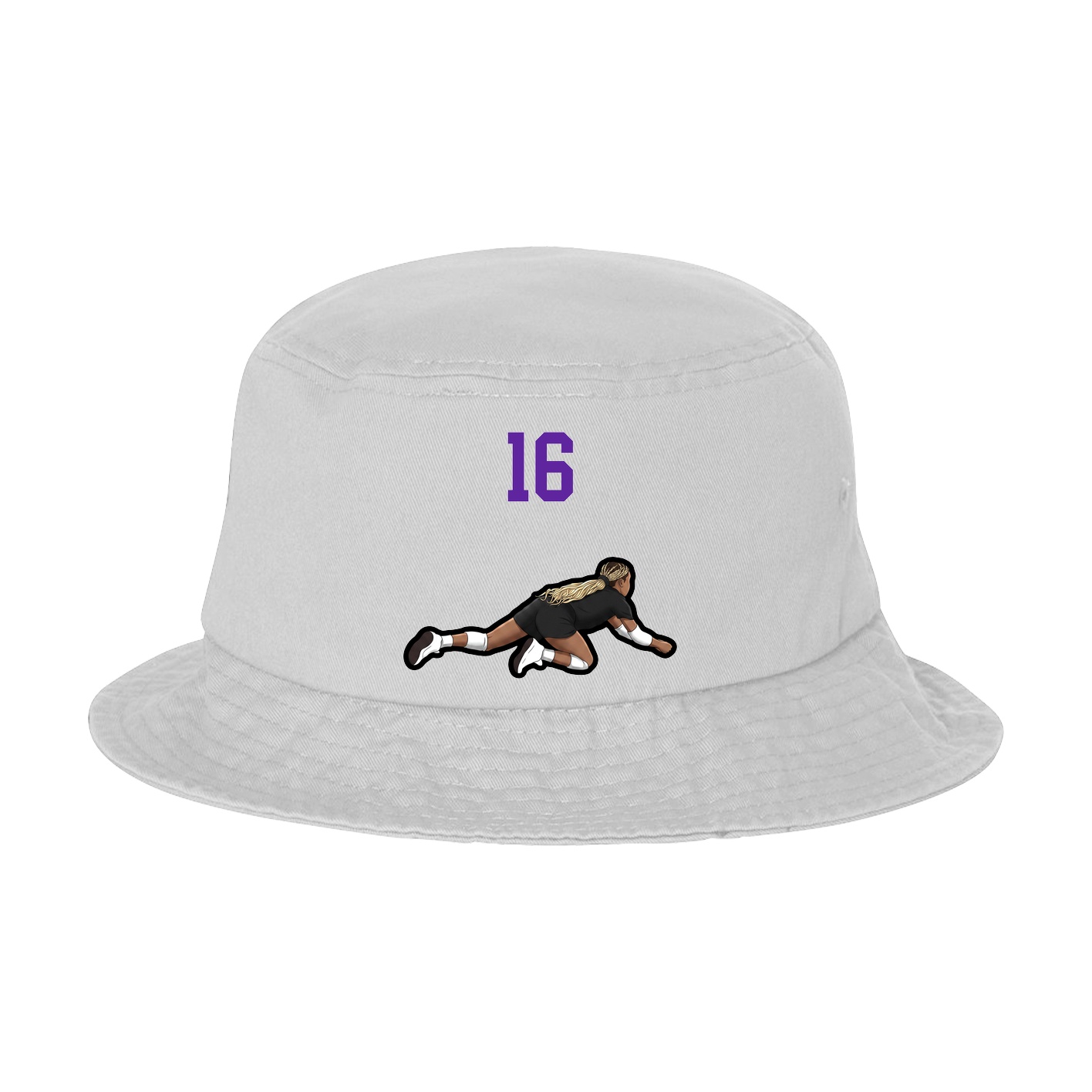 Bucket Cap — Number Top in White