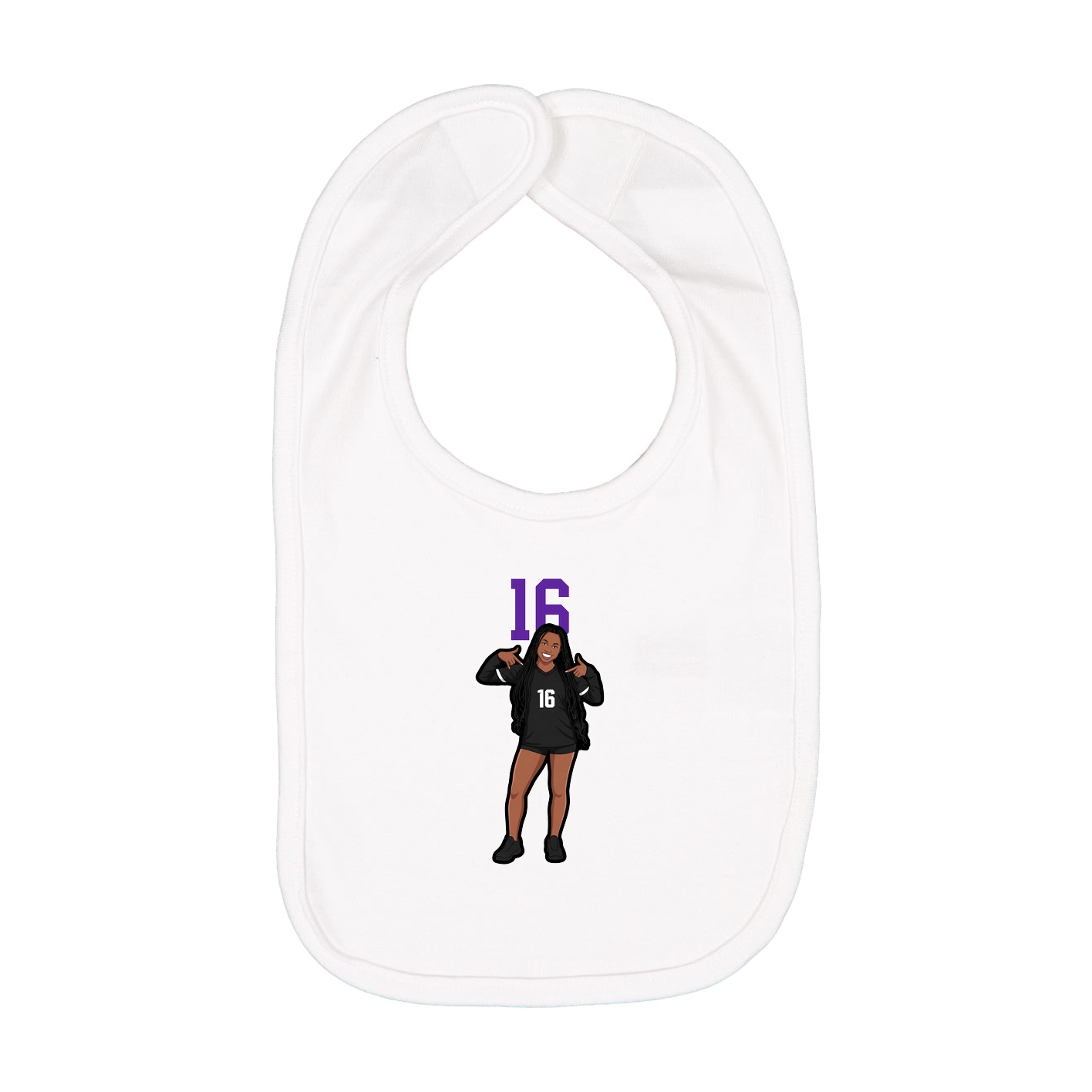 Infant Bib — Number Top in White