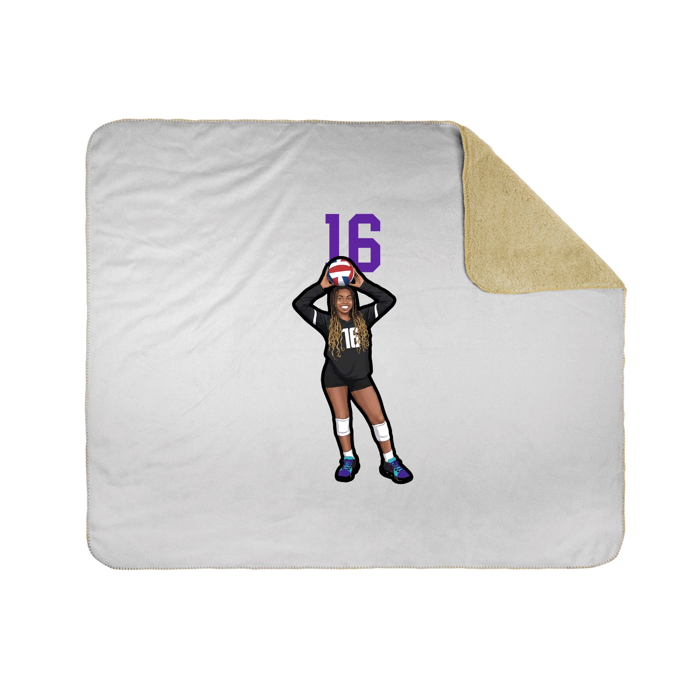 Throw Blanket — Number Top in White