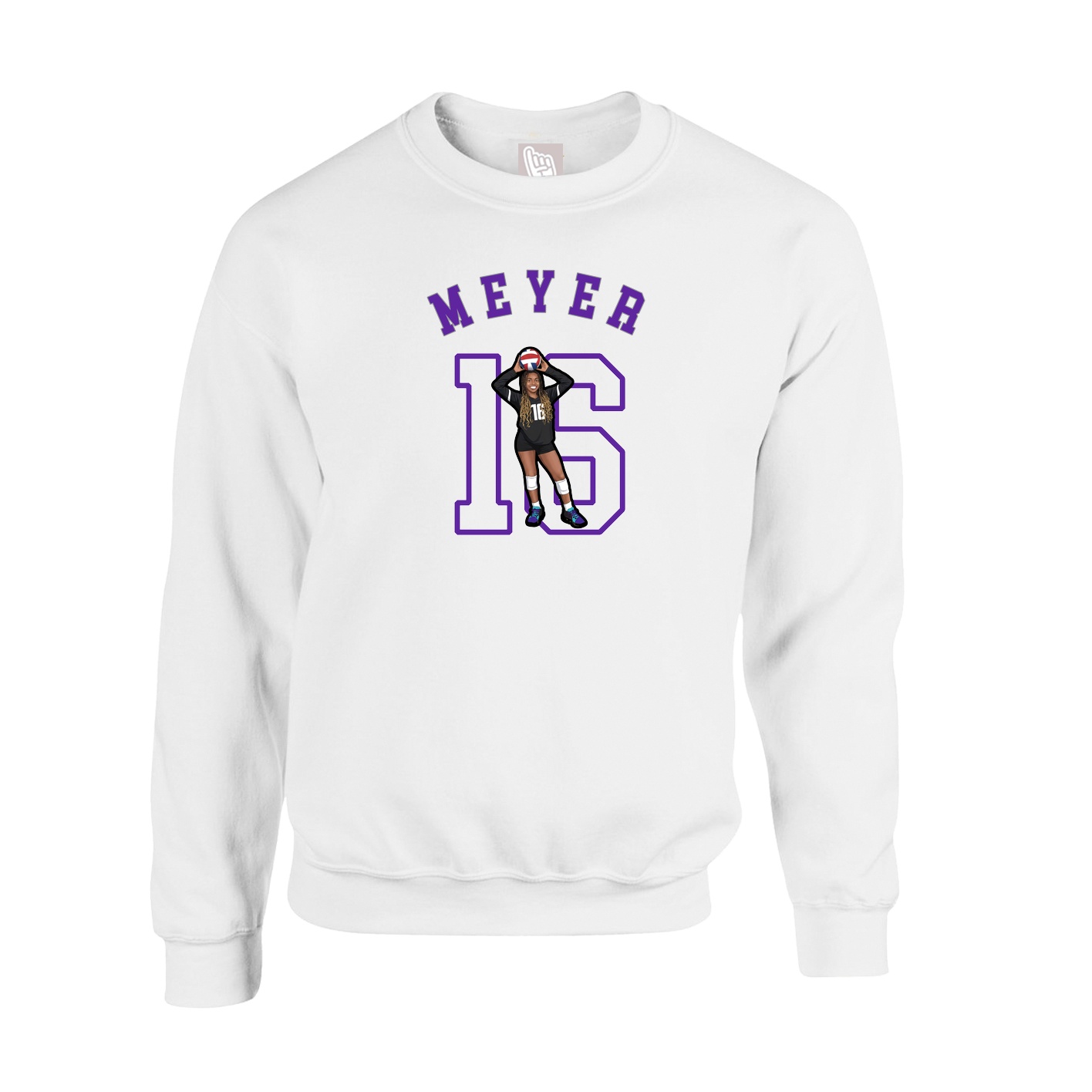 Fleece Crew — Shirsey Arch in White