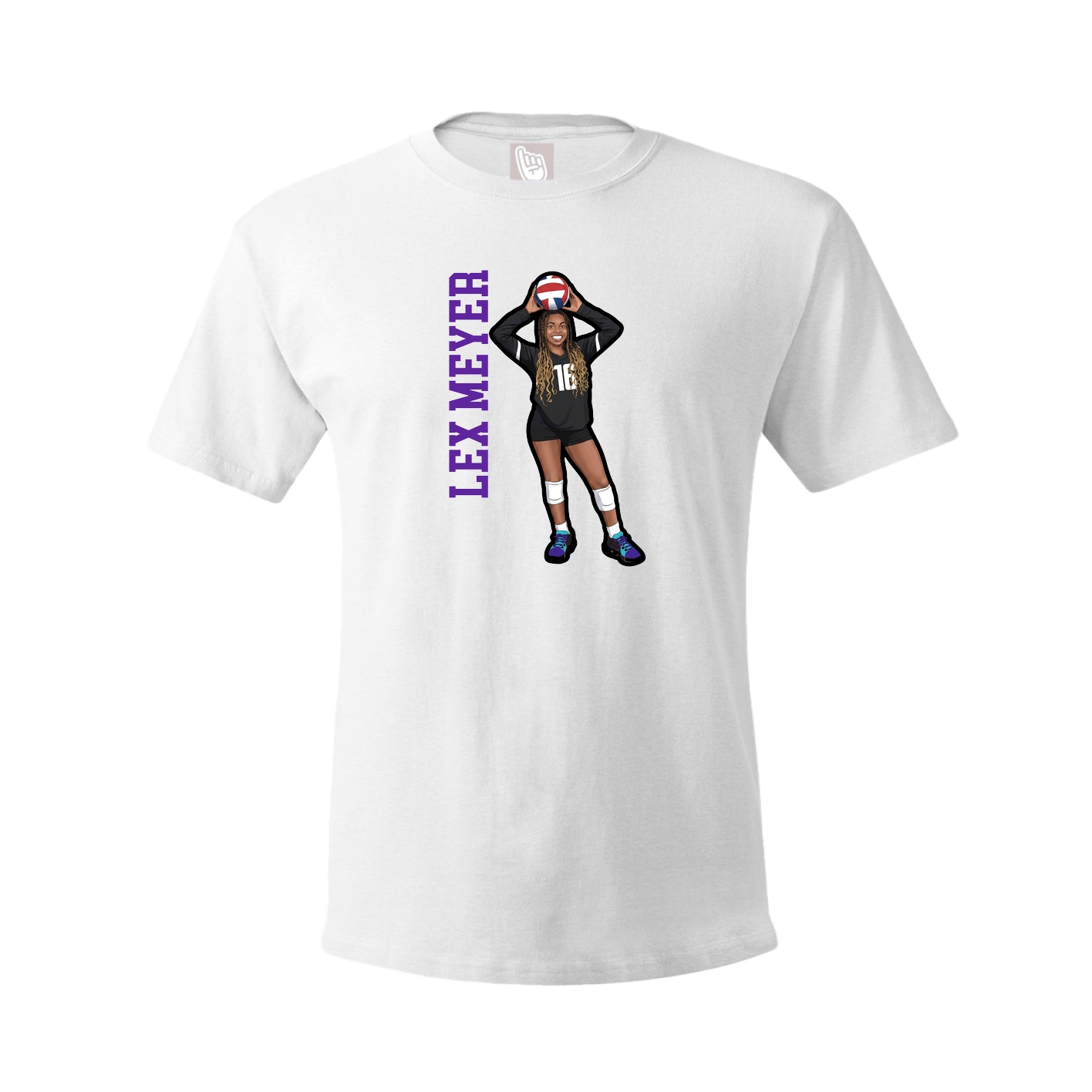 Youth Tee — Name Vertical in White