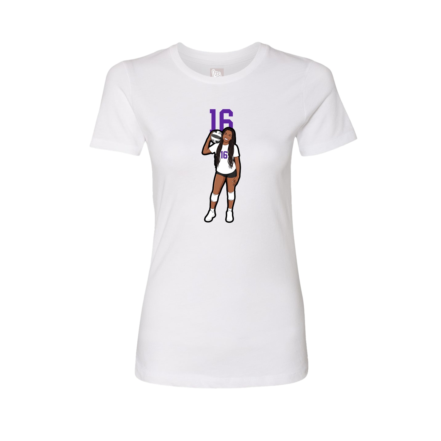 Fitted Women's Tee — Number Top in White