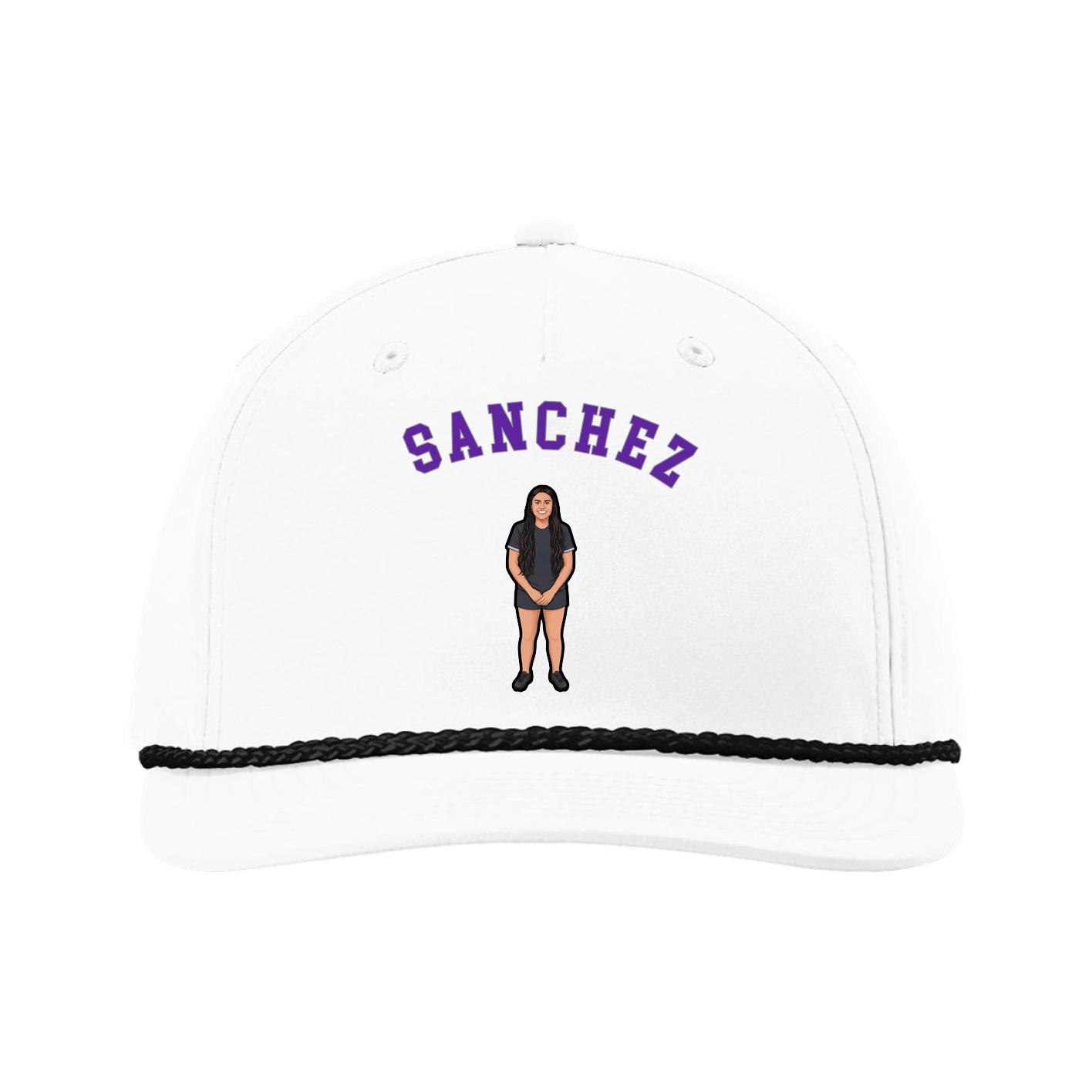 Five-Panel Classic Rope Cap — Shirsey Arch in White