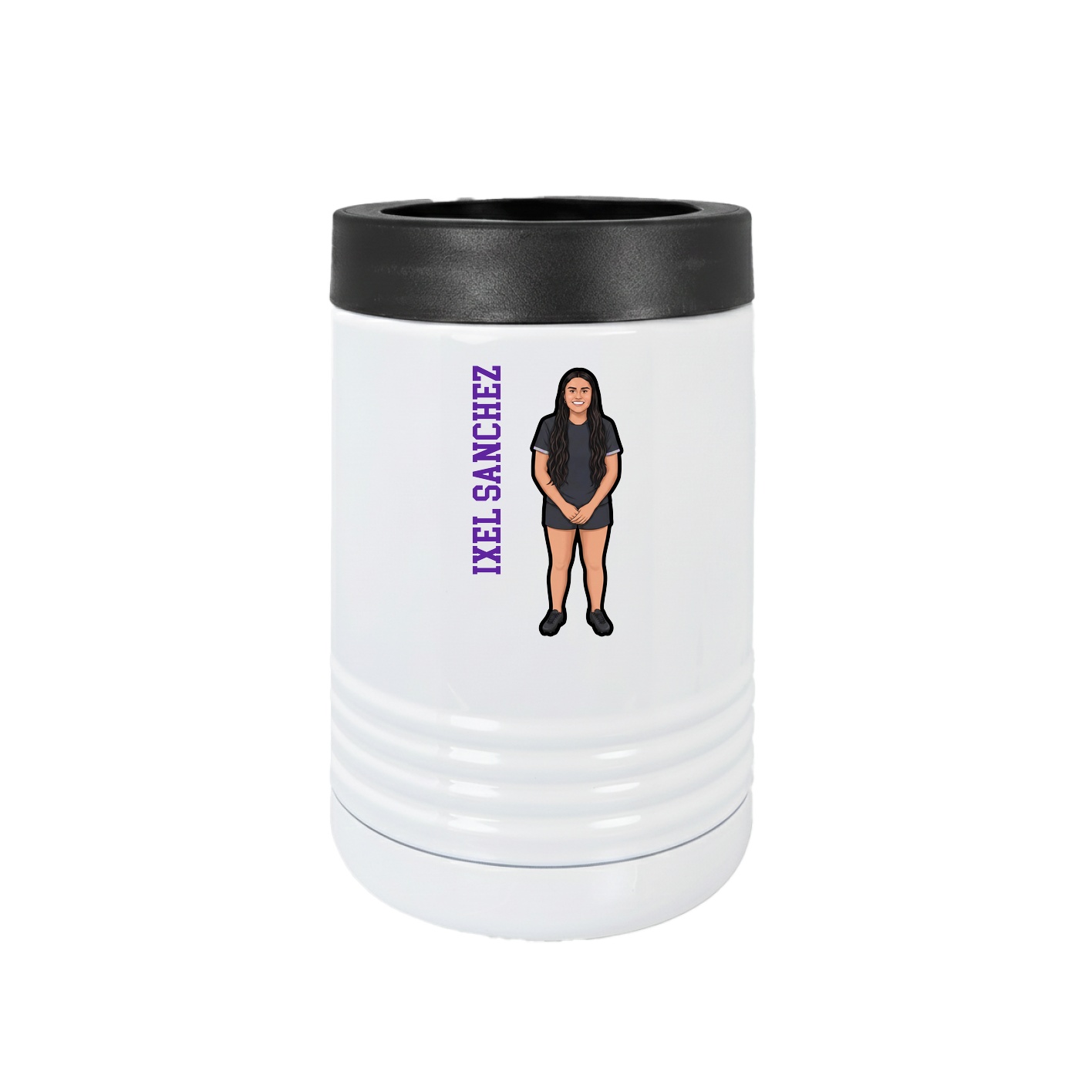 Beverage Holder — Name Vertical in White
