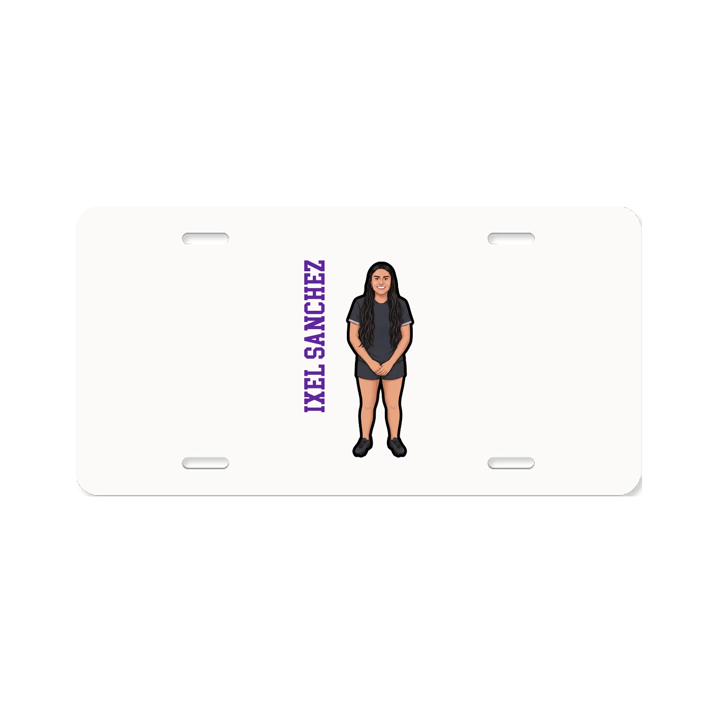 License Plate — Name Vertical in Classic