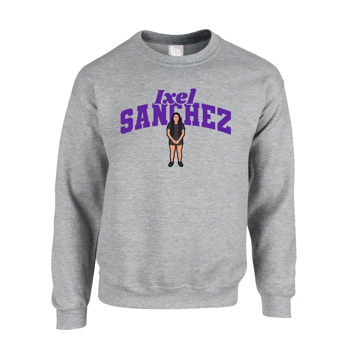 Fleece Crew — Signature Arch in Grey