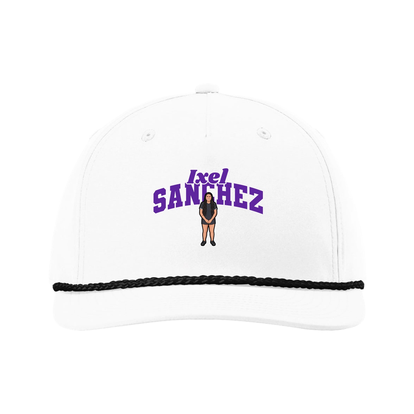 Five-Panel Classic Rope Cap — Signature Arch in White