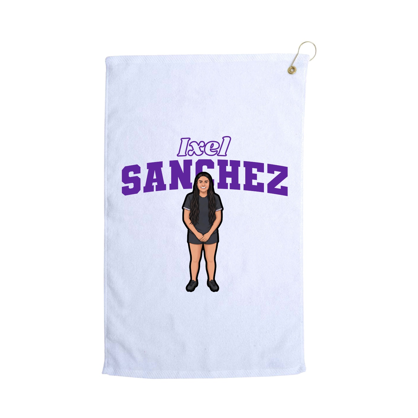 Golf Towel — Name Arch in White