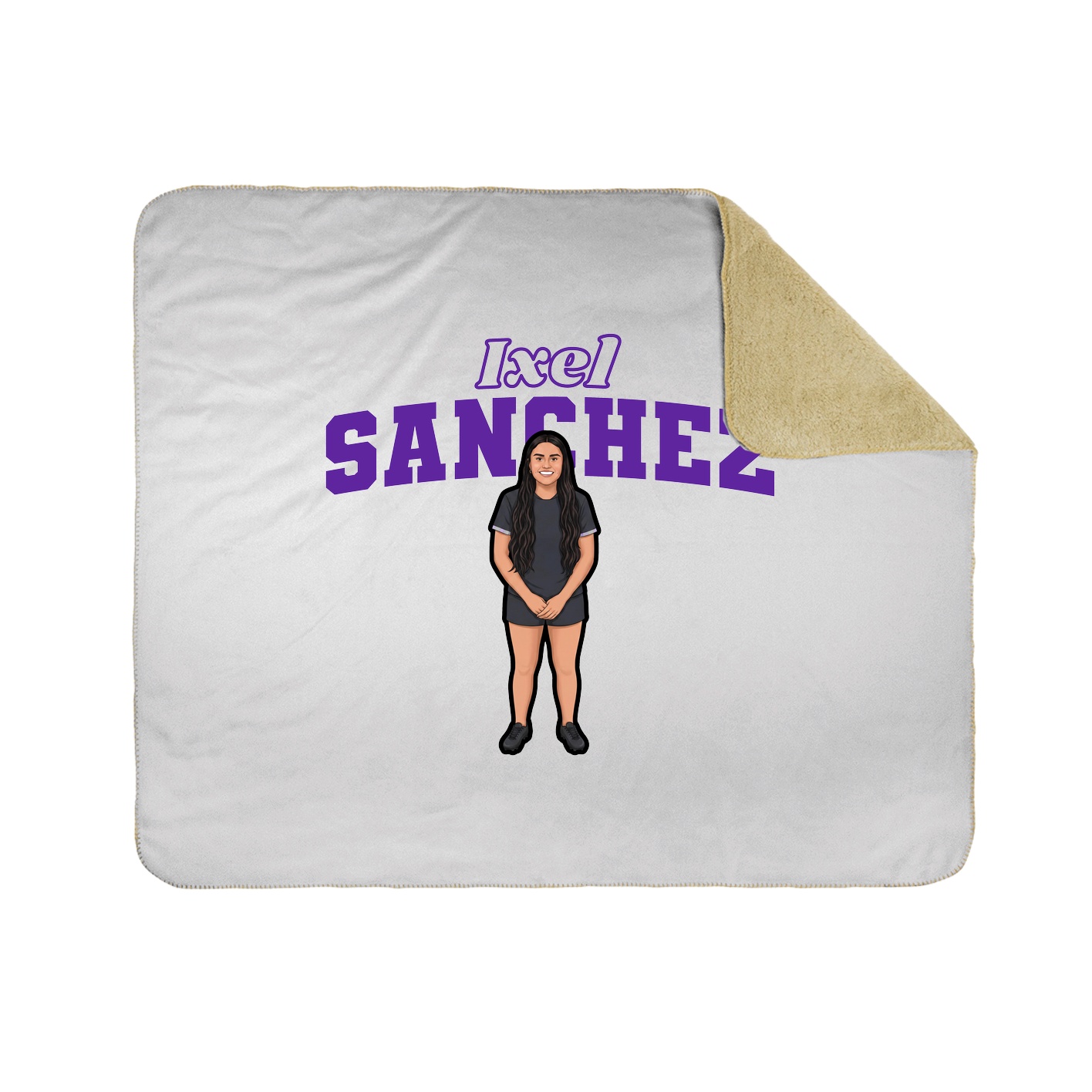 Throw Blanket — Name Arch in White