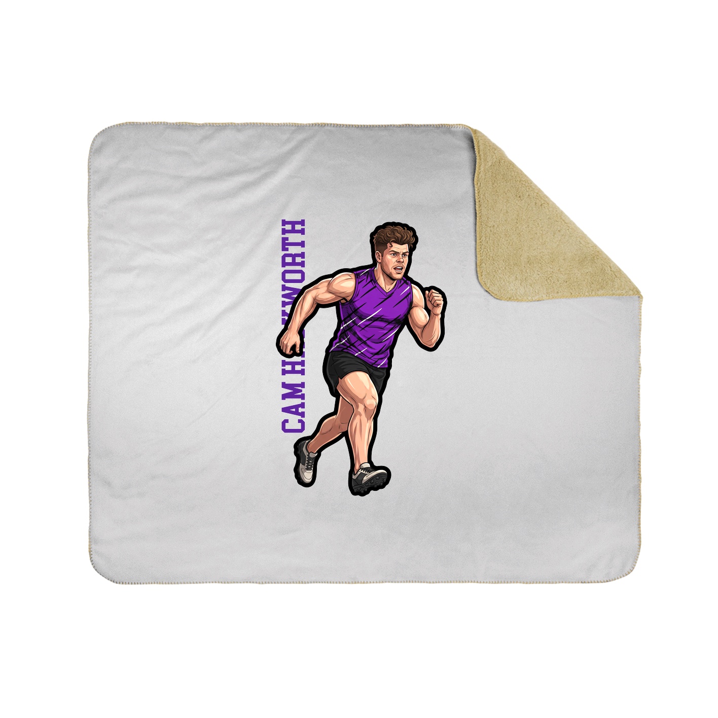 Throw Blanket — Name Vertical in White
