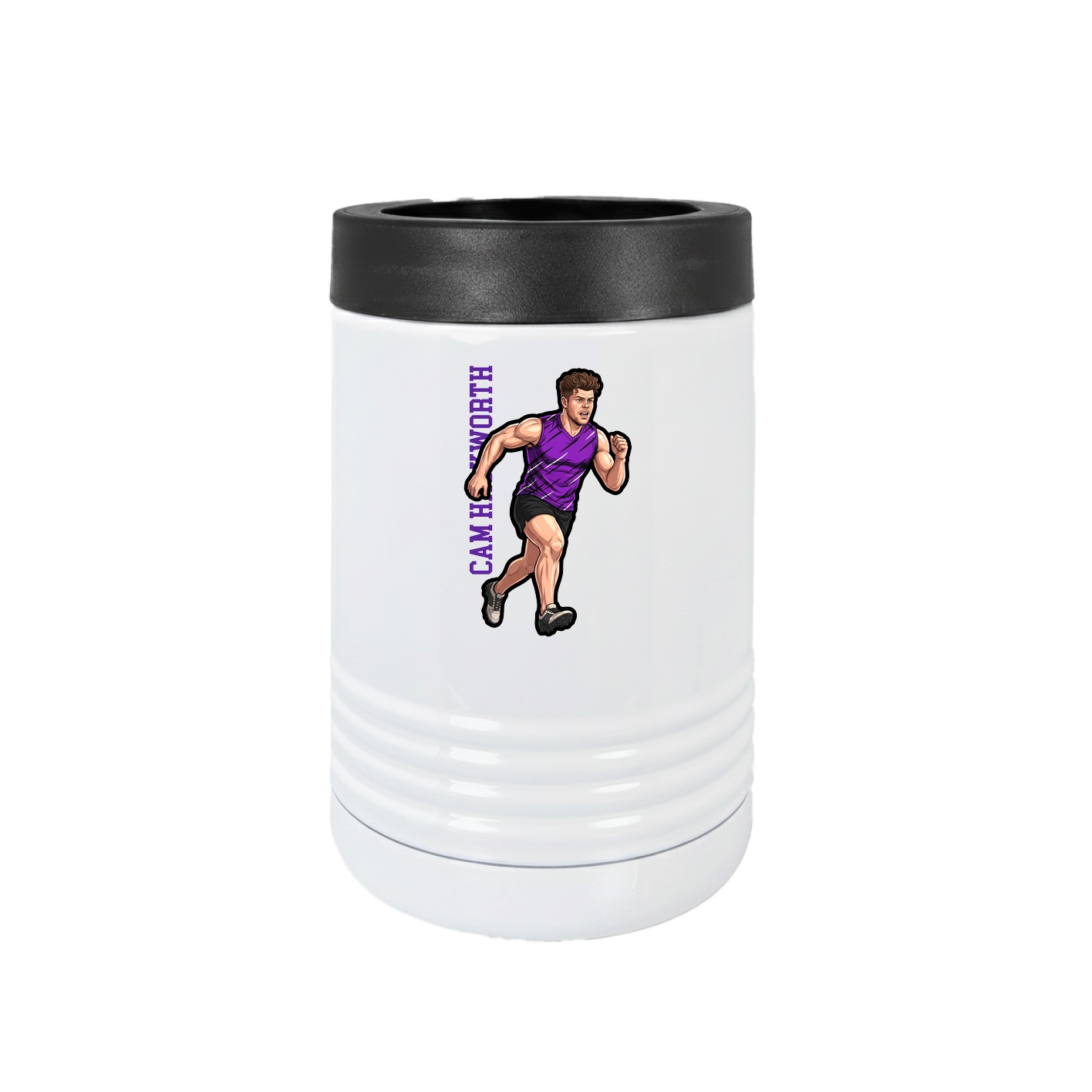 Beverage Holder — Name Vertical in White