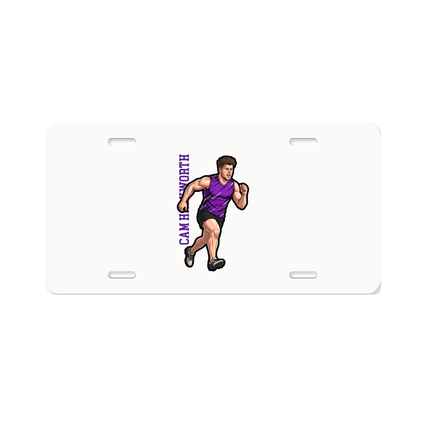 License Plate — Name Vertical in Classic