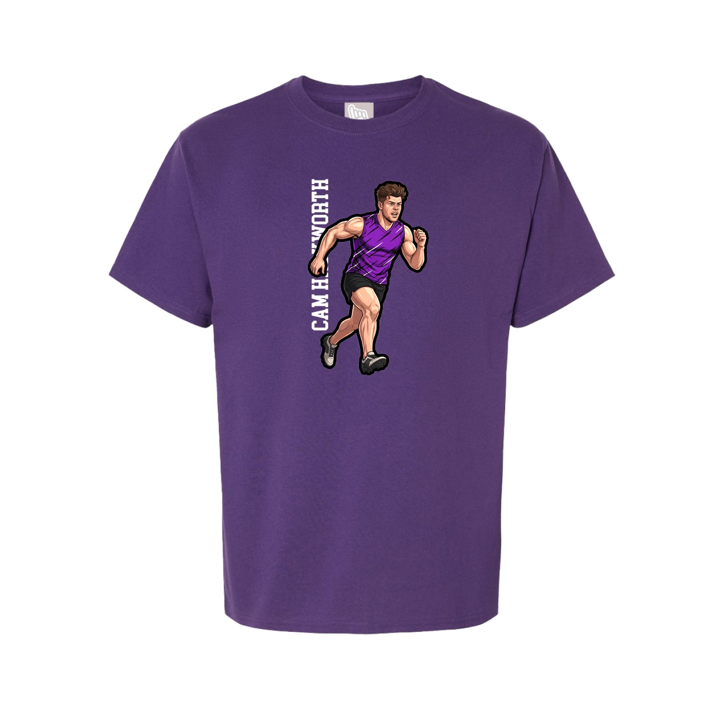 Youth Tee — Name Vertical in Purple