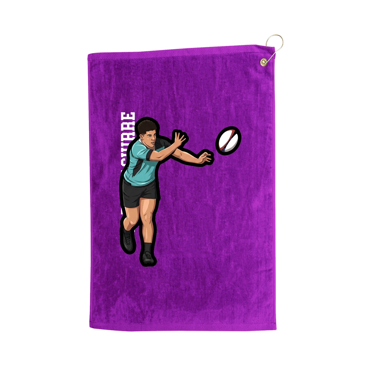Golf Towel — Name Vertical in Purple