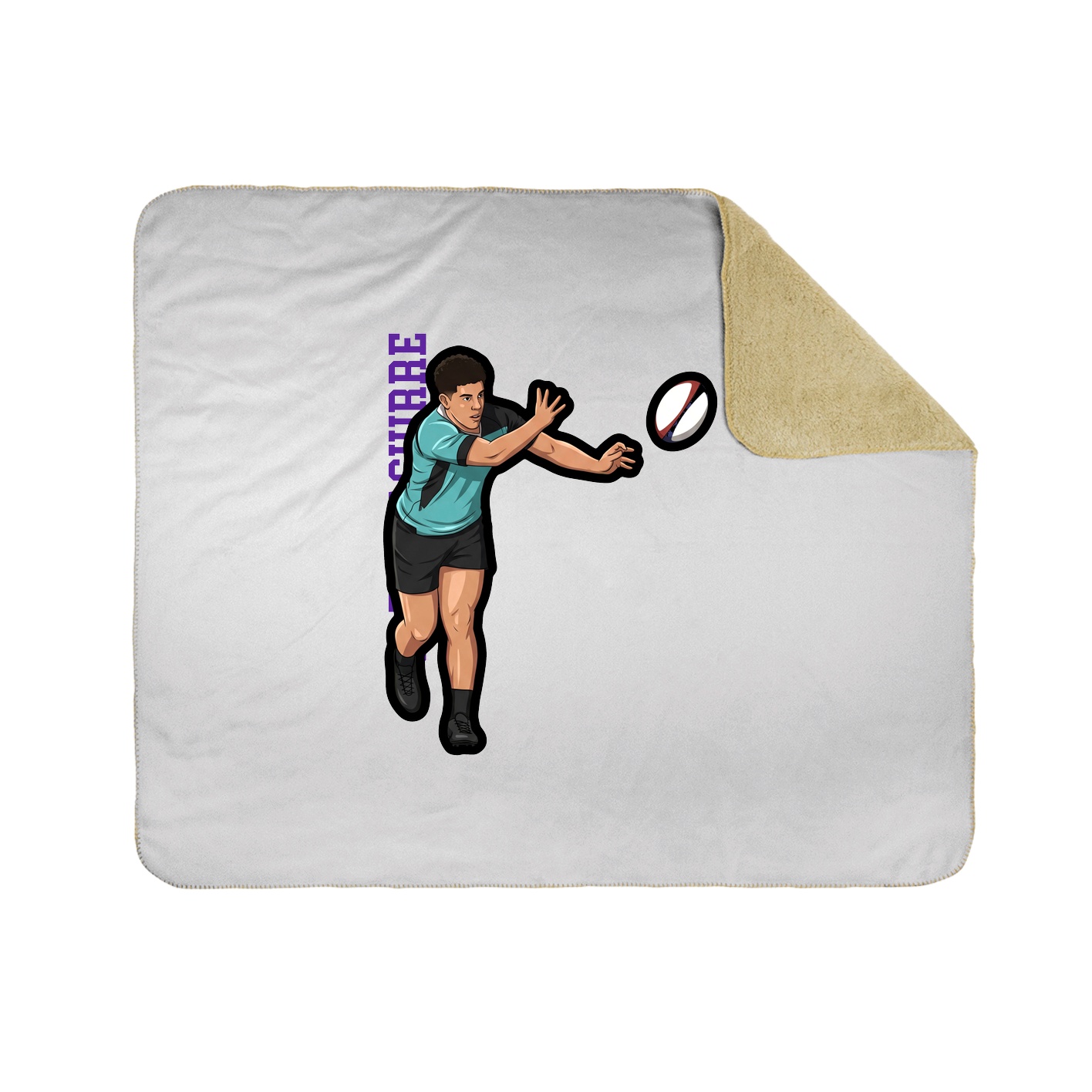 Throw Blanket — Name Vertical in White