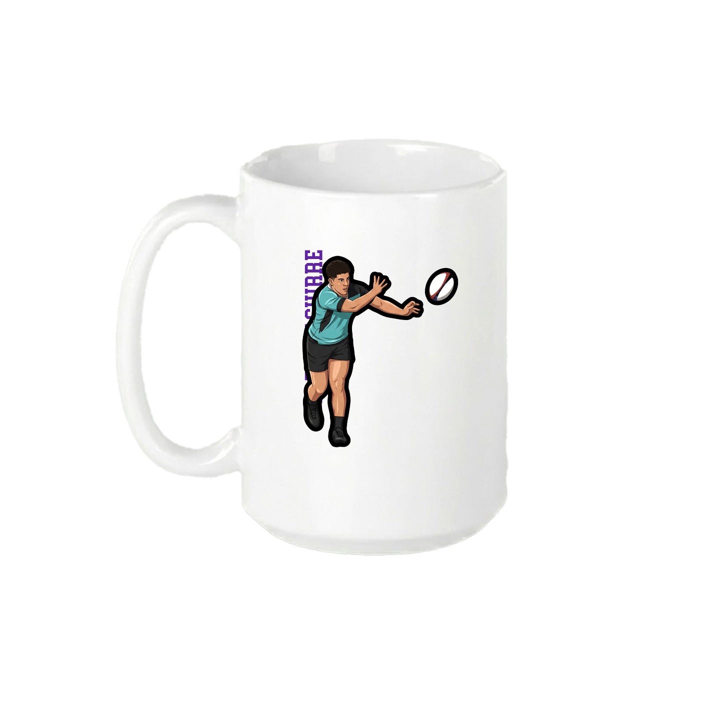 15oz Coffee Mug — Name Vertical in White