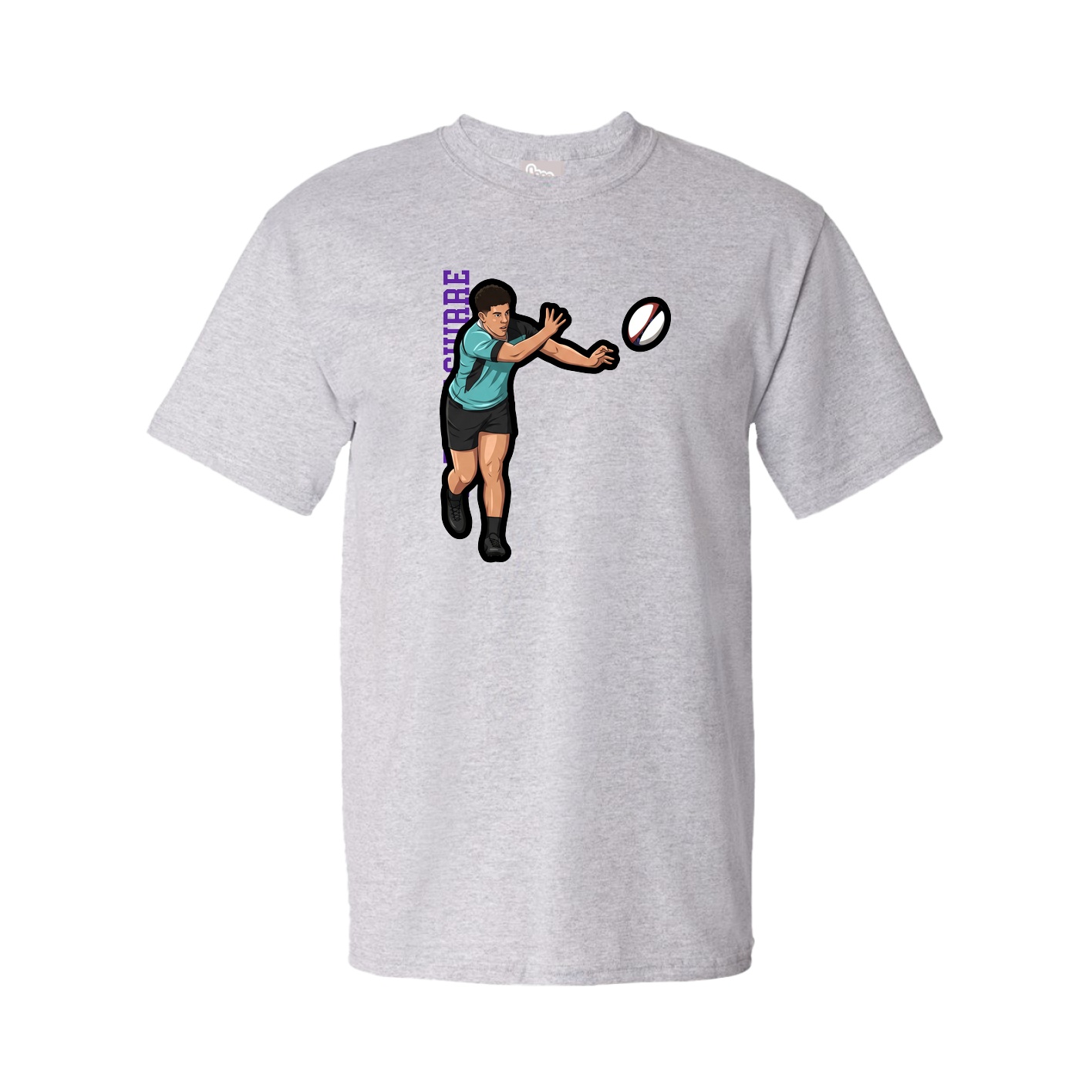 Tee — Name Vertical in Grey