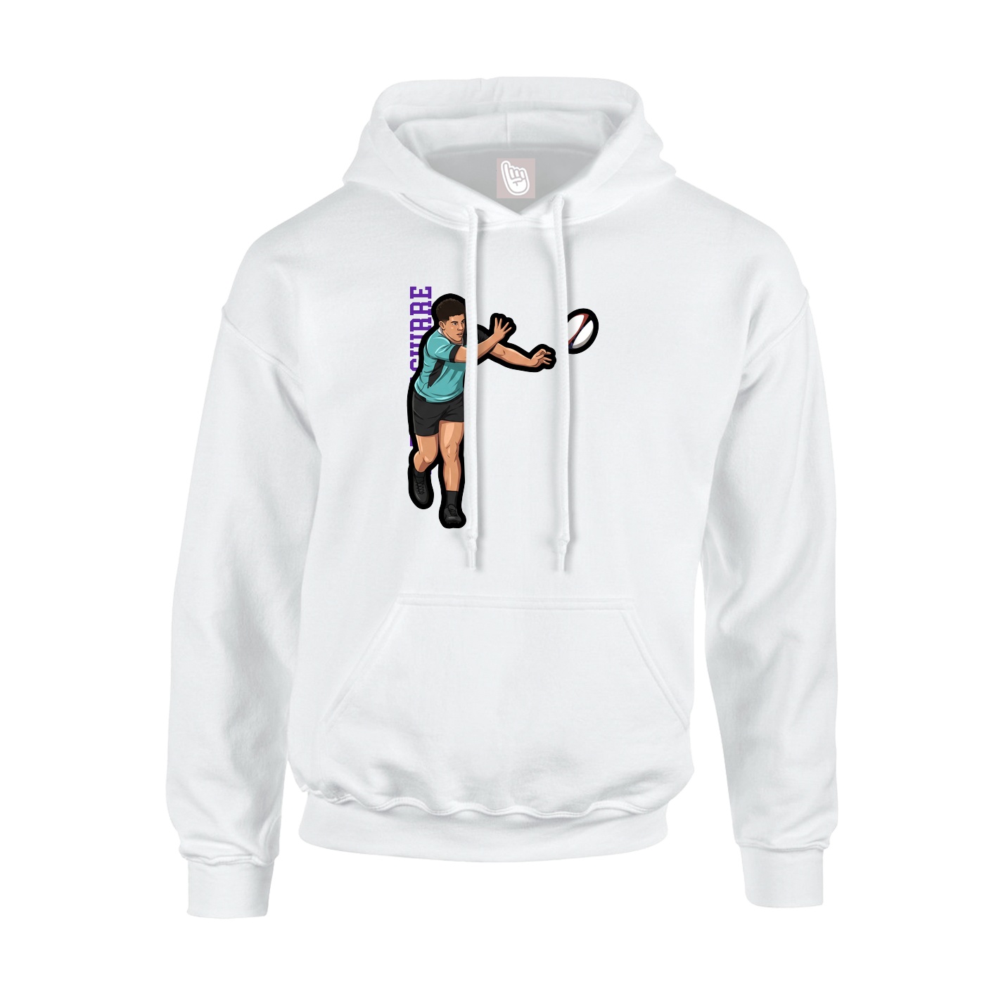 Hoodie — Name Vertical in White