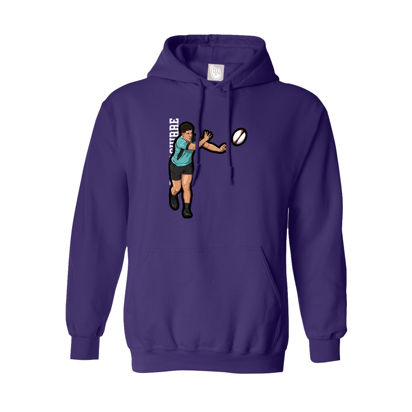 Youth Hoodie — Name Vertical in Purple