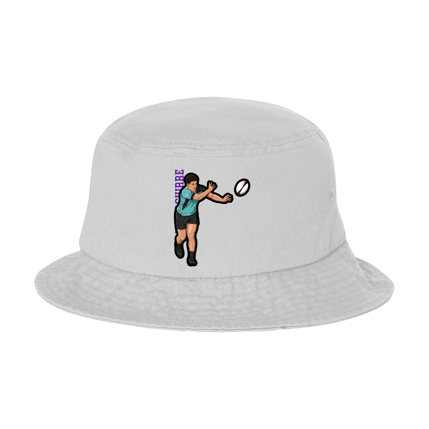 Bucket Cap — Name Vertical in White