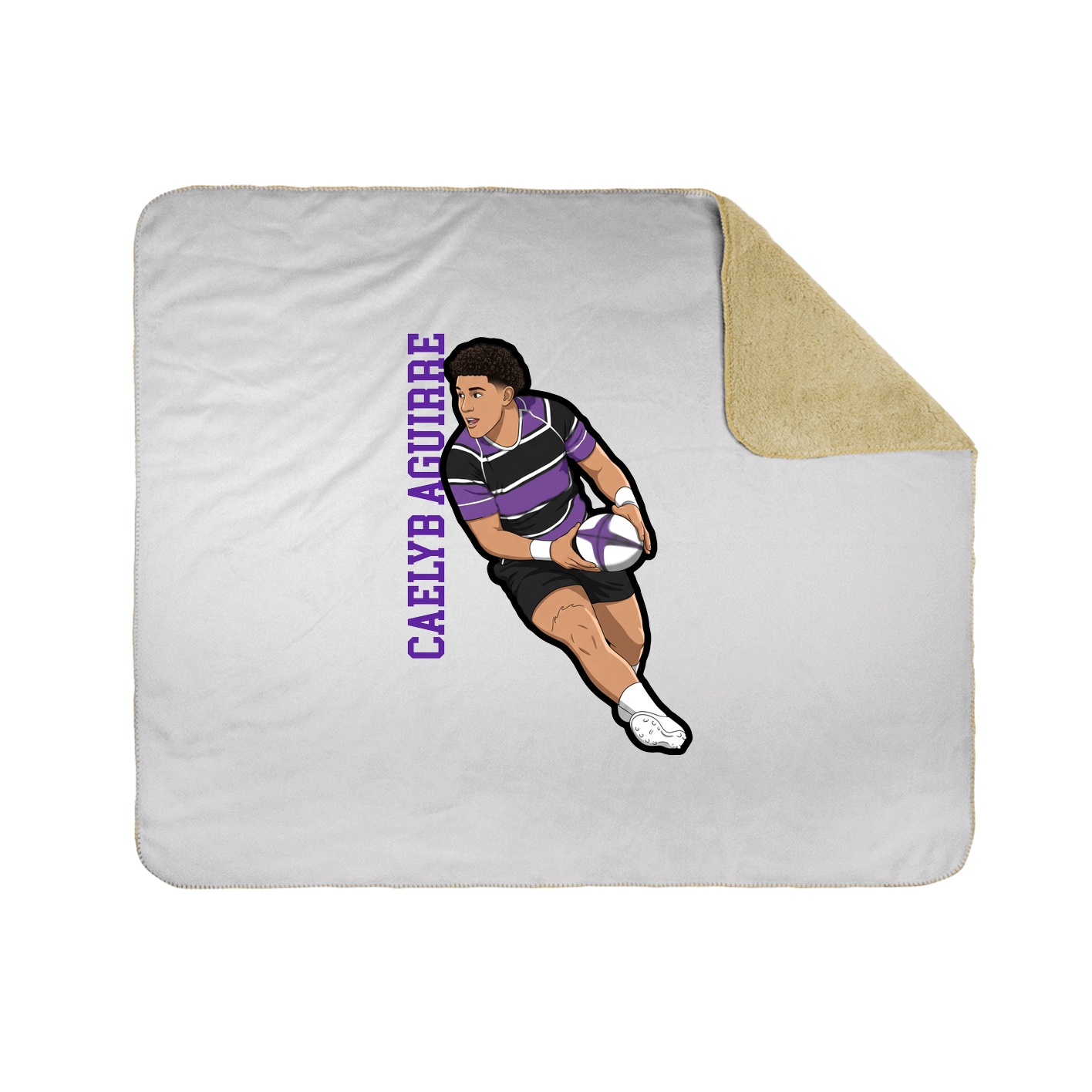 Throw Blanket — Name Vertical in White