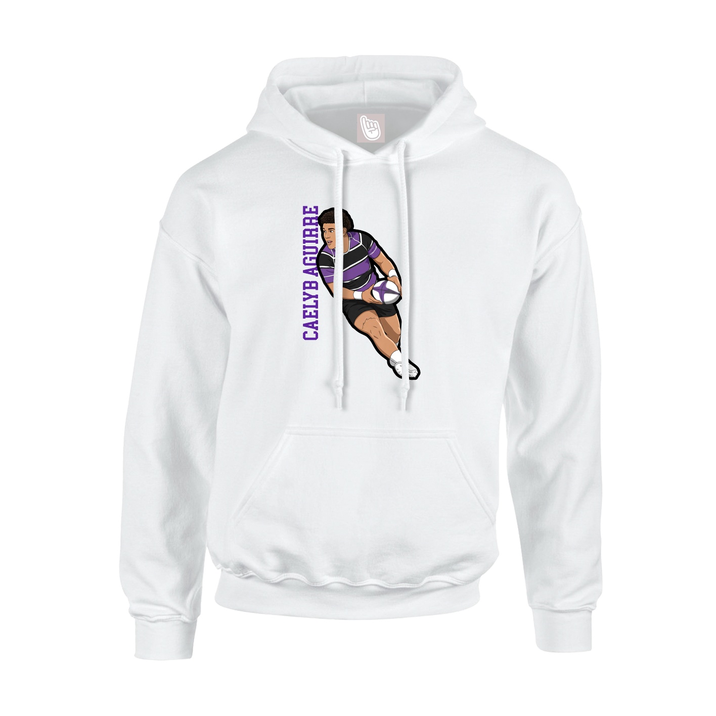 Youth Hoodie — Name Vertical in White