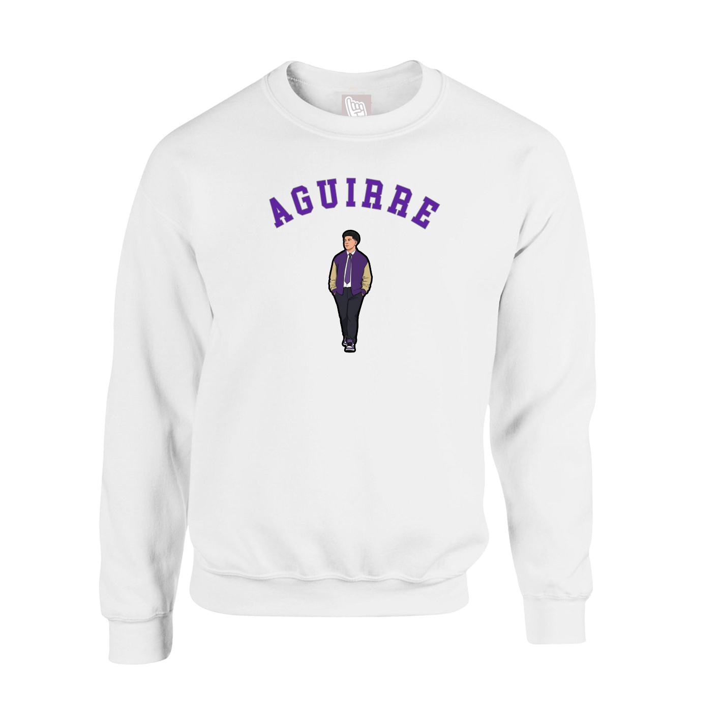 Fleece Crew — Shirsey Arch in White
