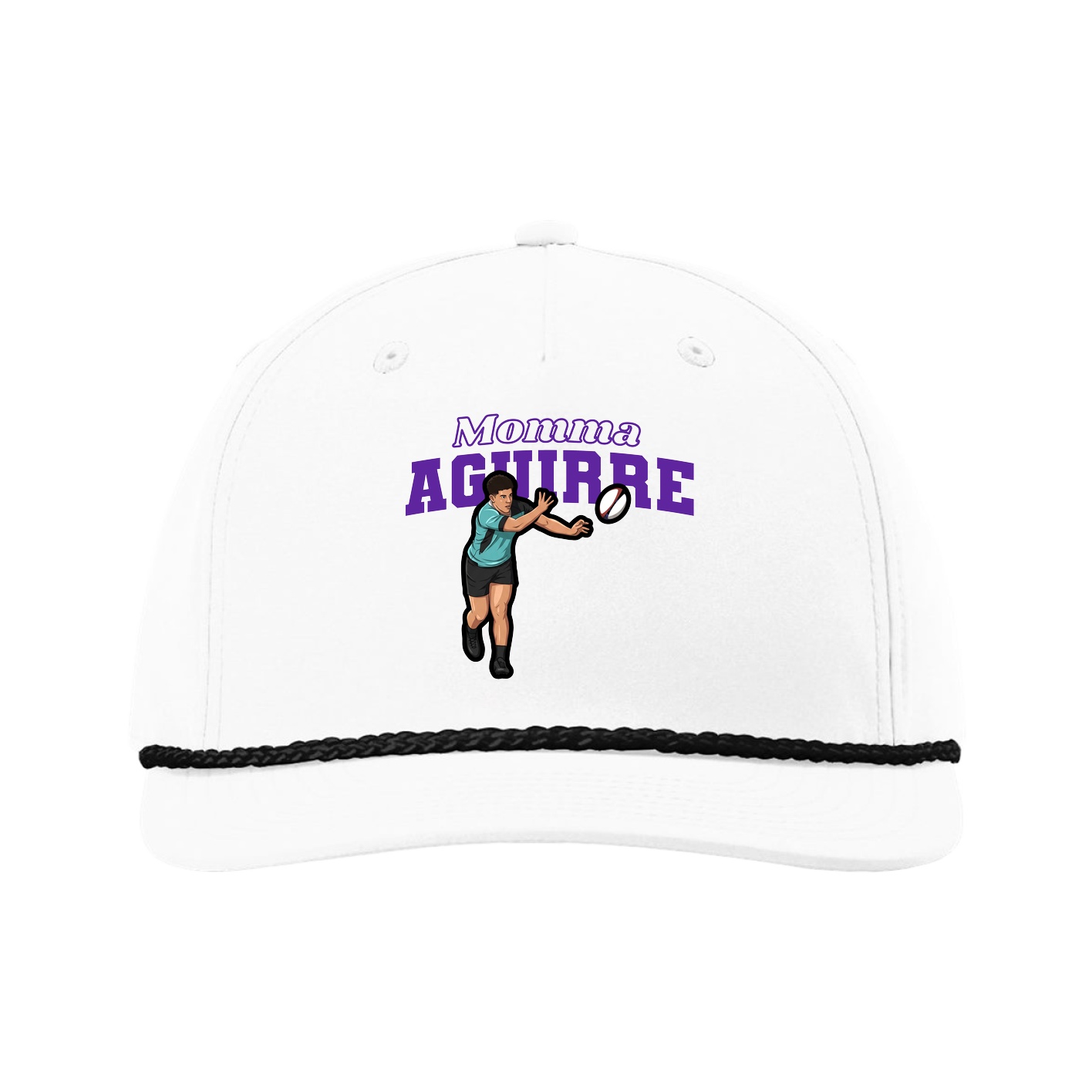 Five-Panel Classic Rope Cap — Mothers Day Block in White