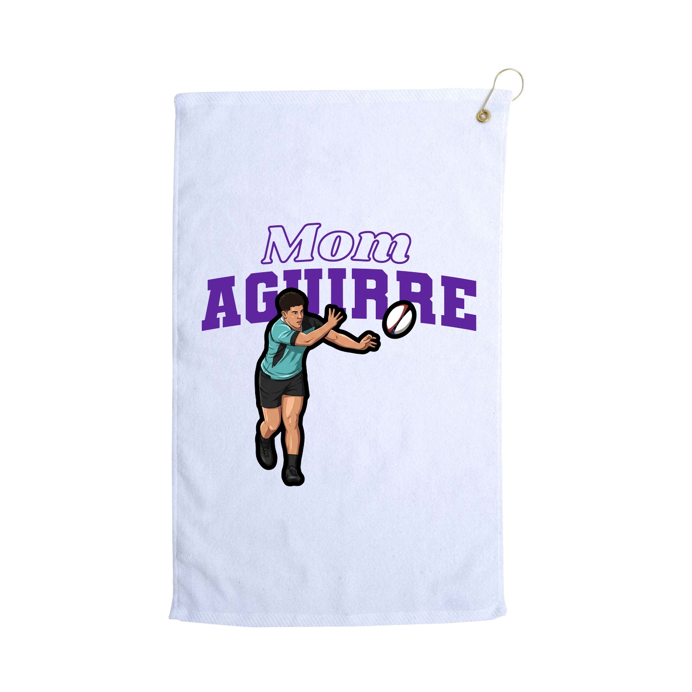 Golf Towel — Mothers Day Block in White