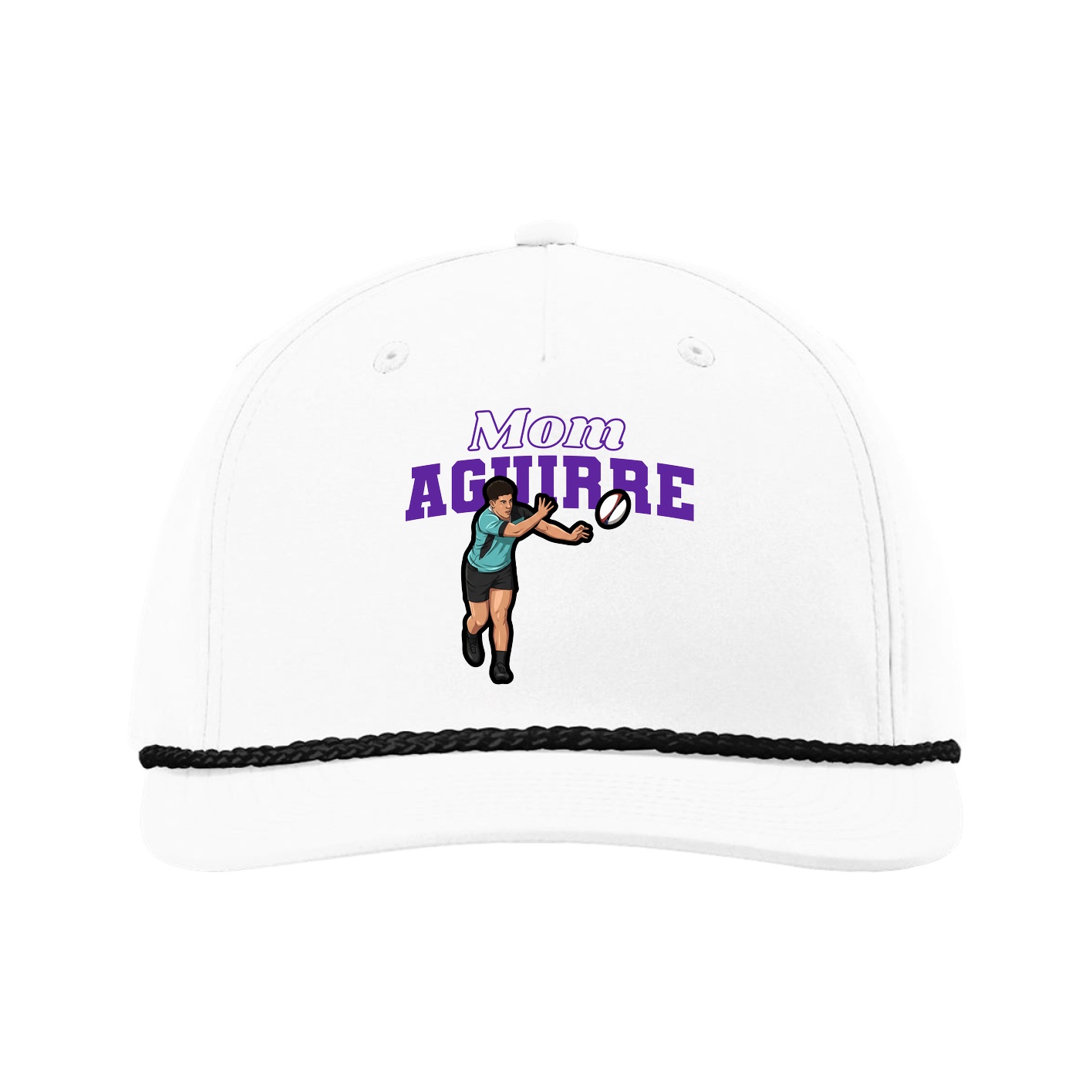 Five-Panel Classic Rope Cap — Mothers Day Block in White