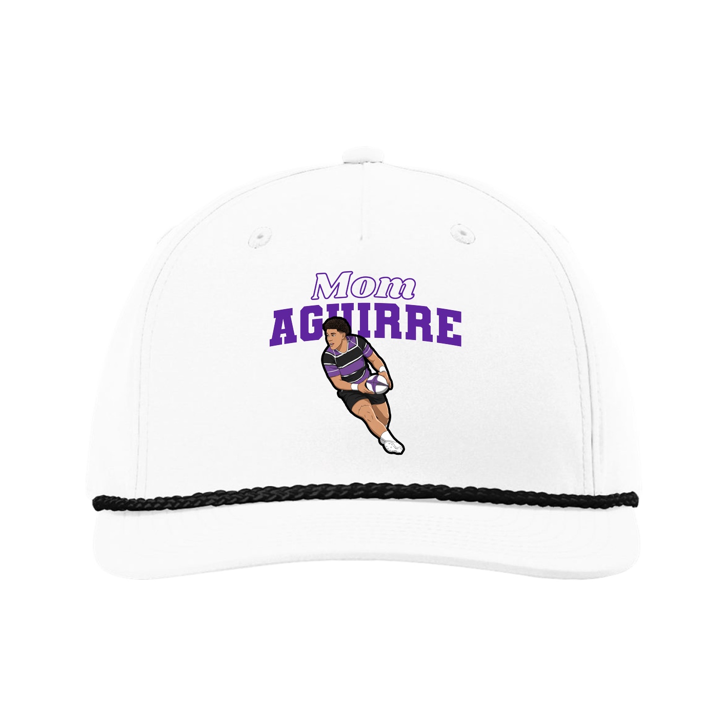 Five-Panel Classic Rope Cap — Mothers Day Block in White