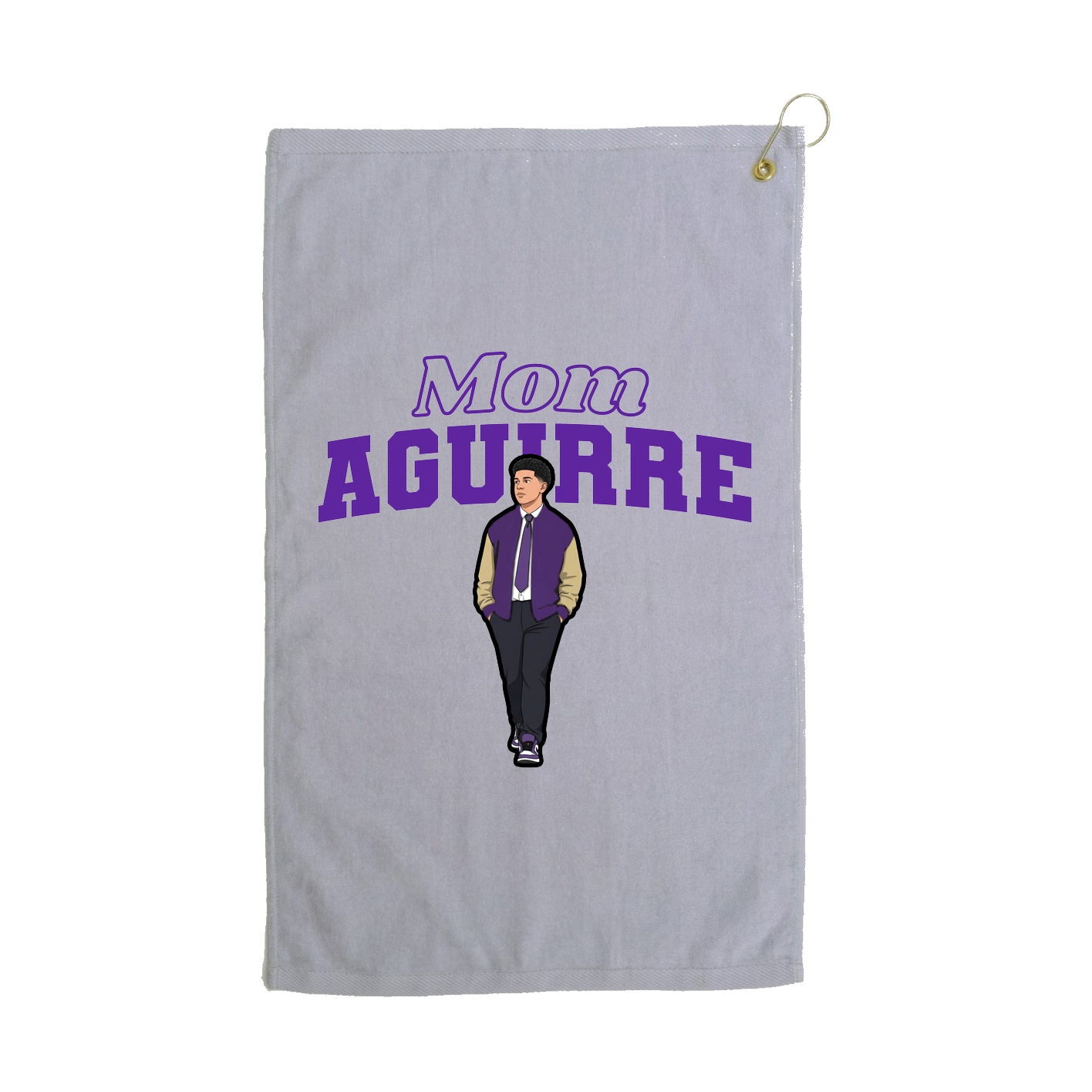 Golf Towel — Mothers Day Block in Grey