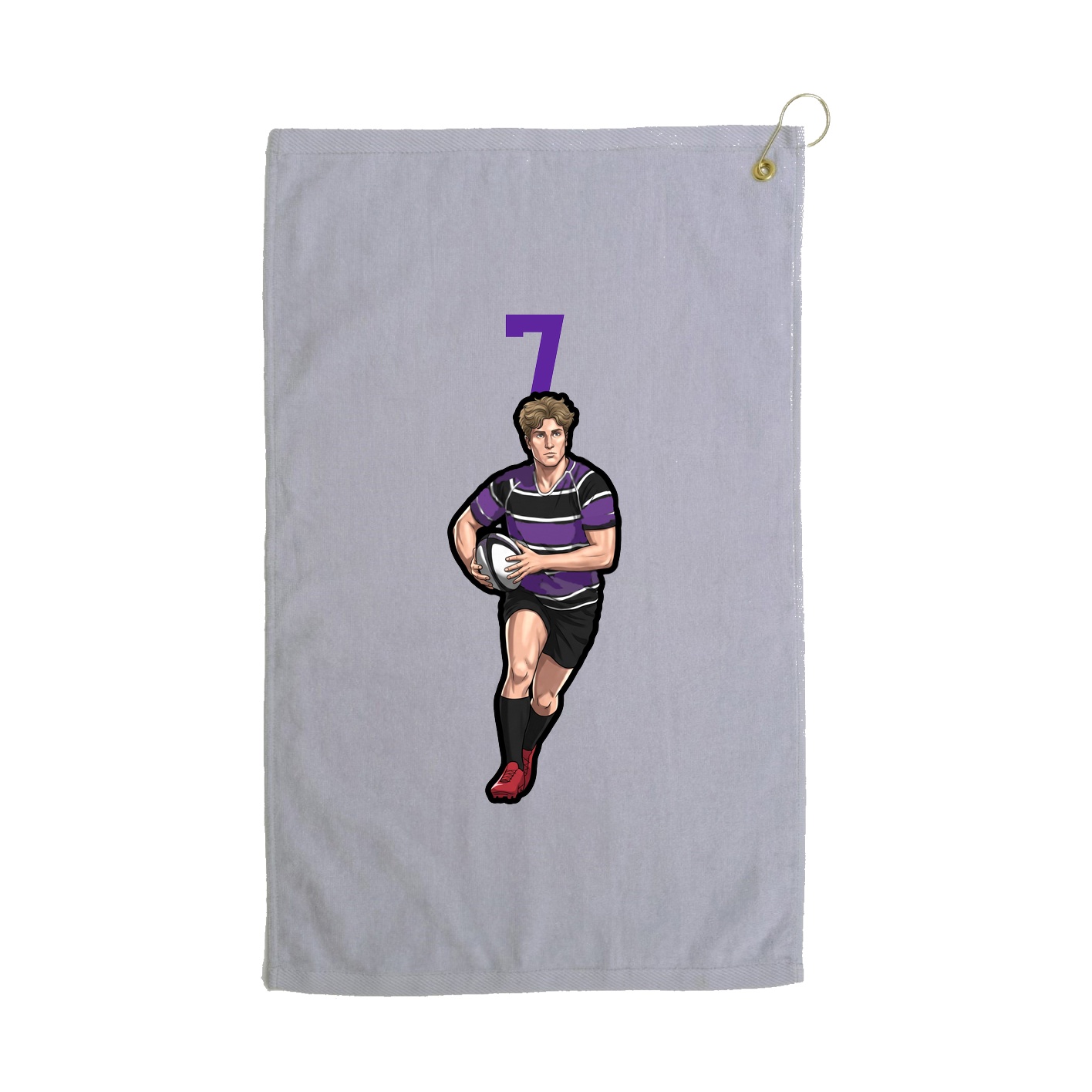 Golf Towel — Number Top in Grey