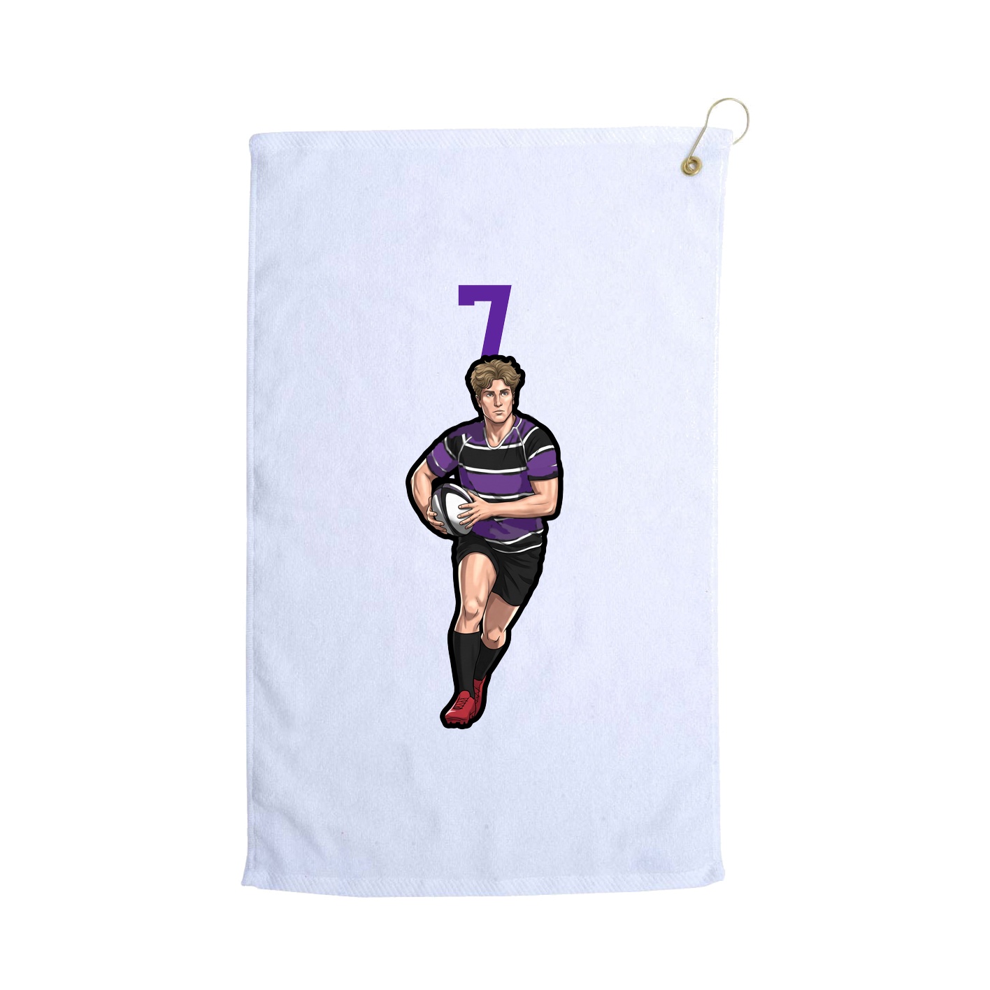 Golf Towel — Number Top in White