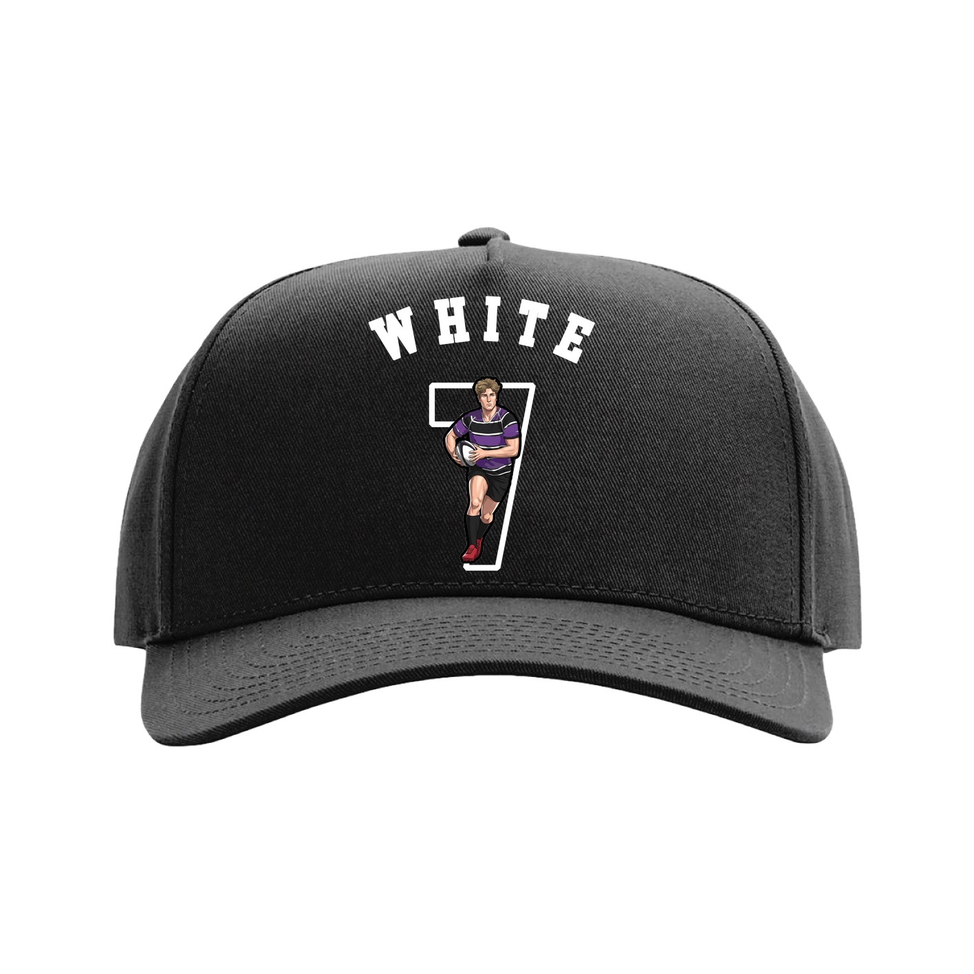 Full Fabric Five-Panel Champ Cap — Shirsey Arch in Black