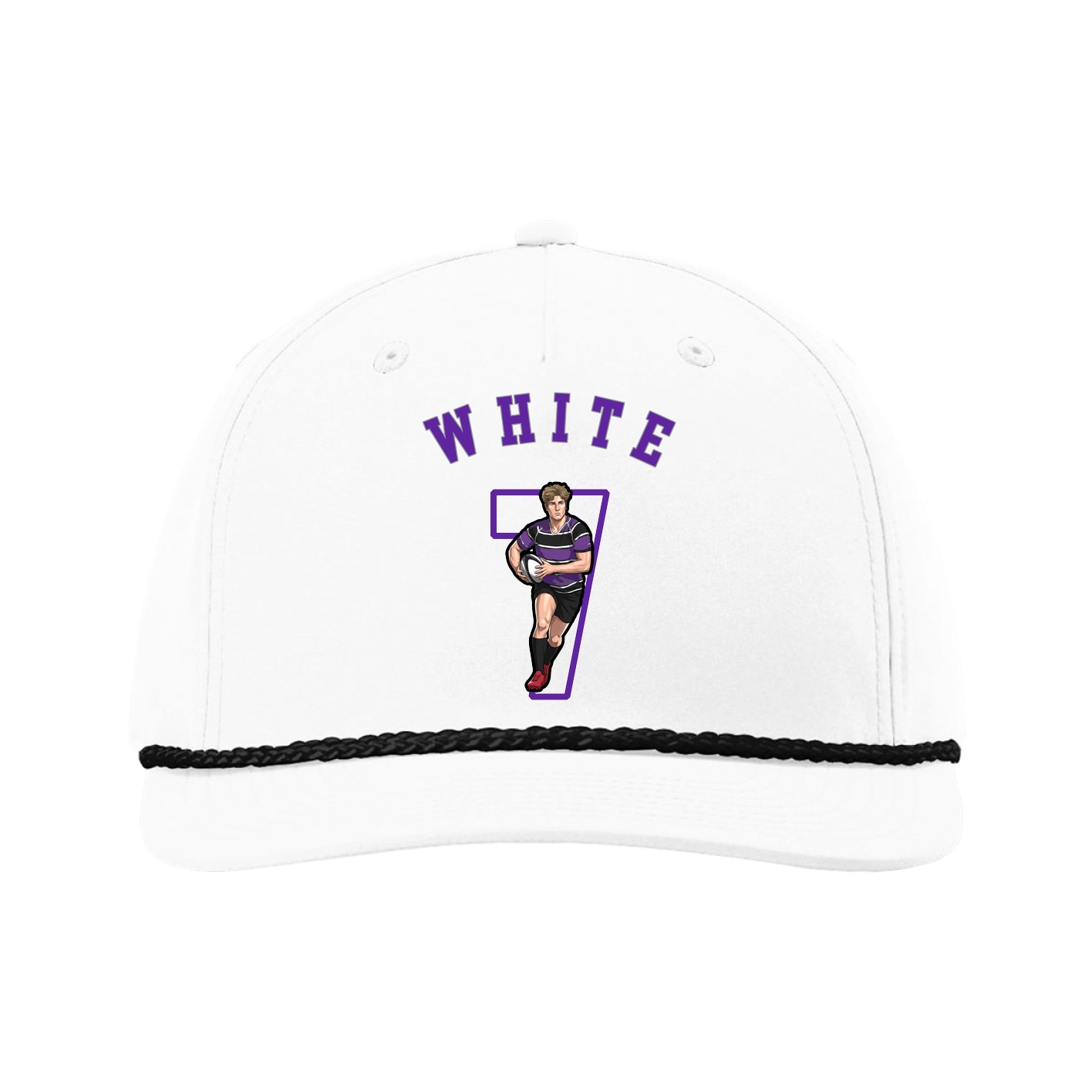 Five-Panel Classic Rope Cap — Shirsey Arch in White