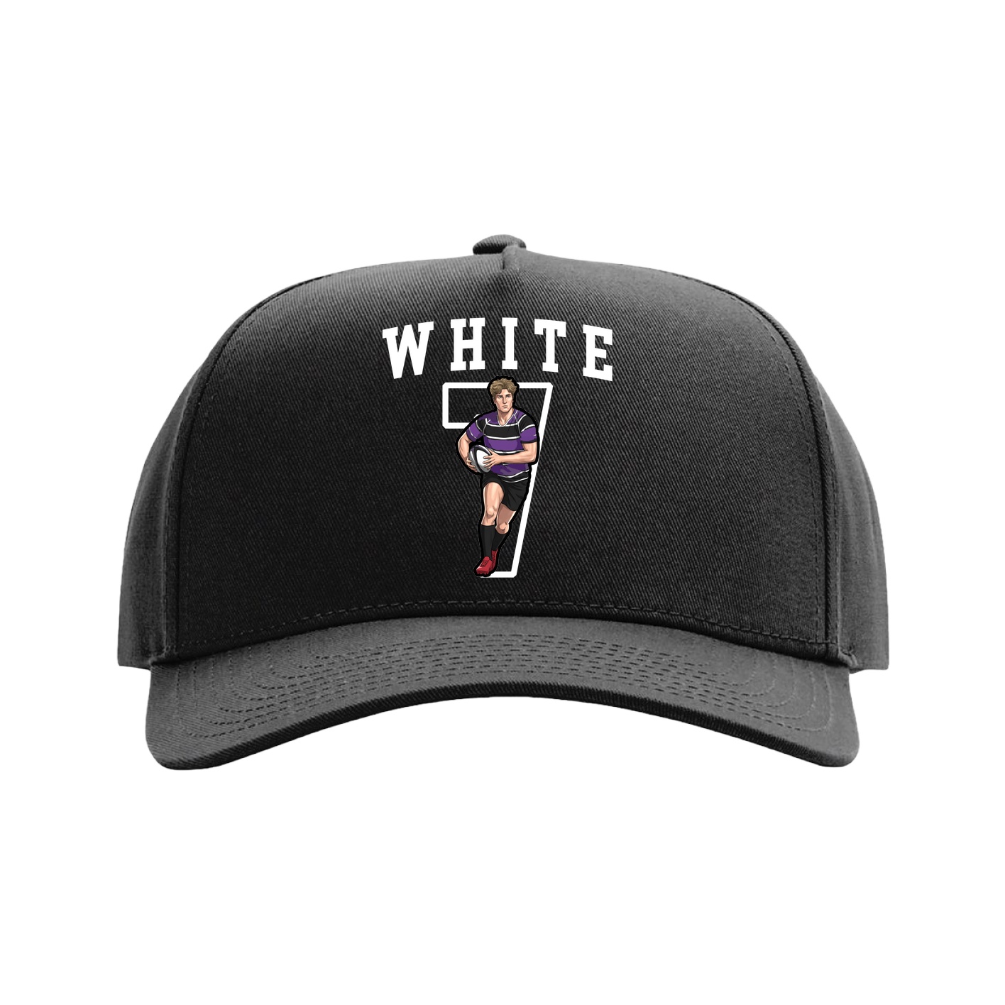Full Fabric Five-Panel Champ Cap — Shirsey in Black