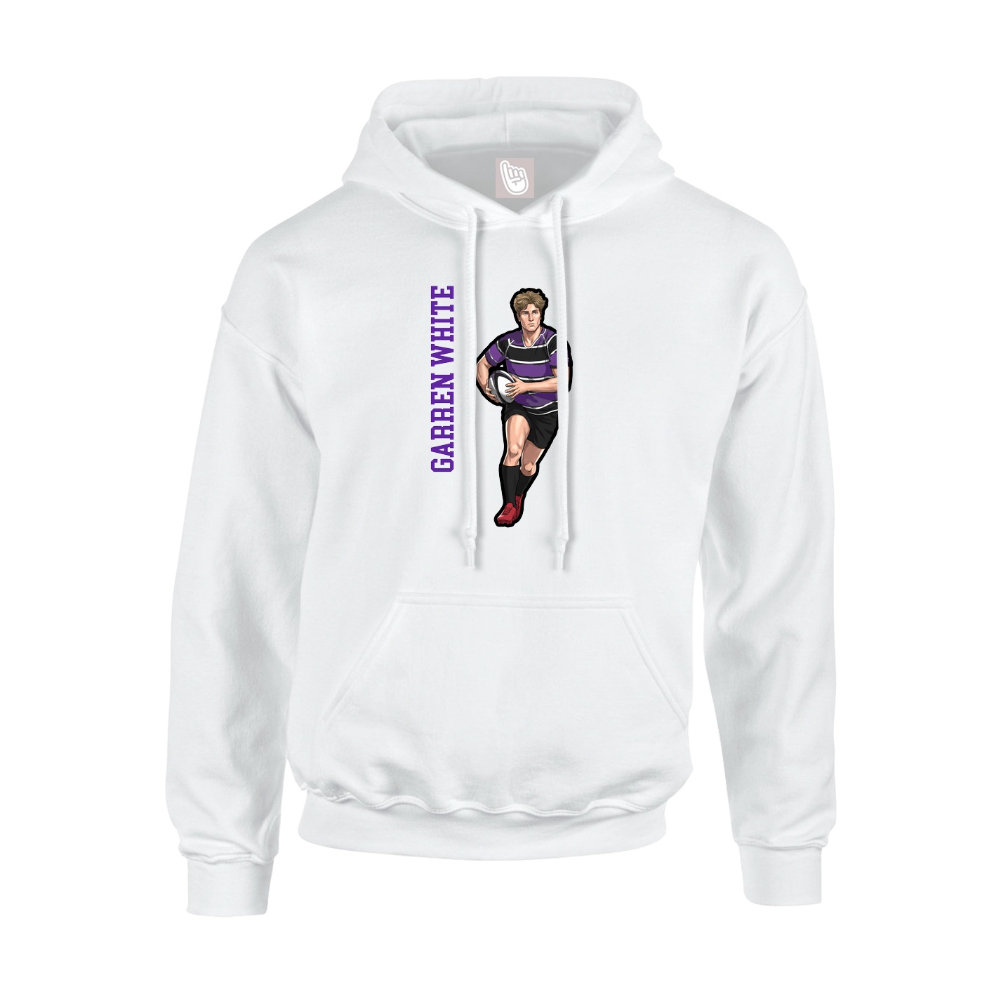 Hoodie — Name Vertical in White